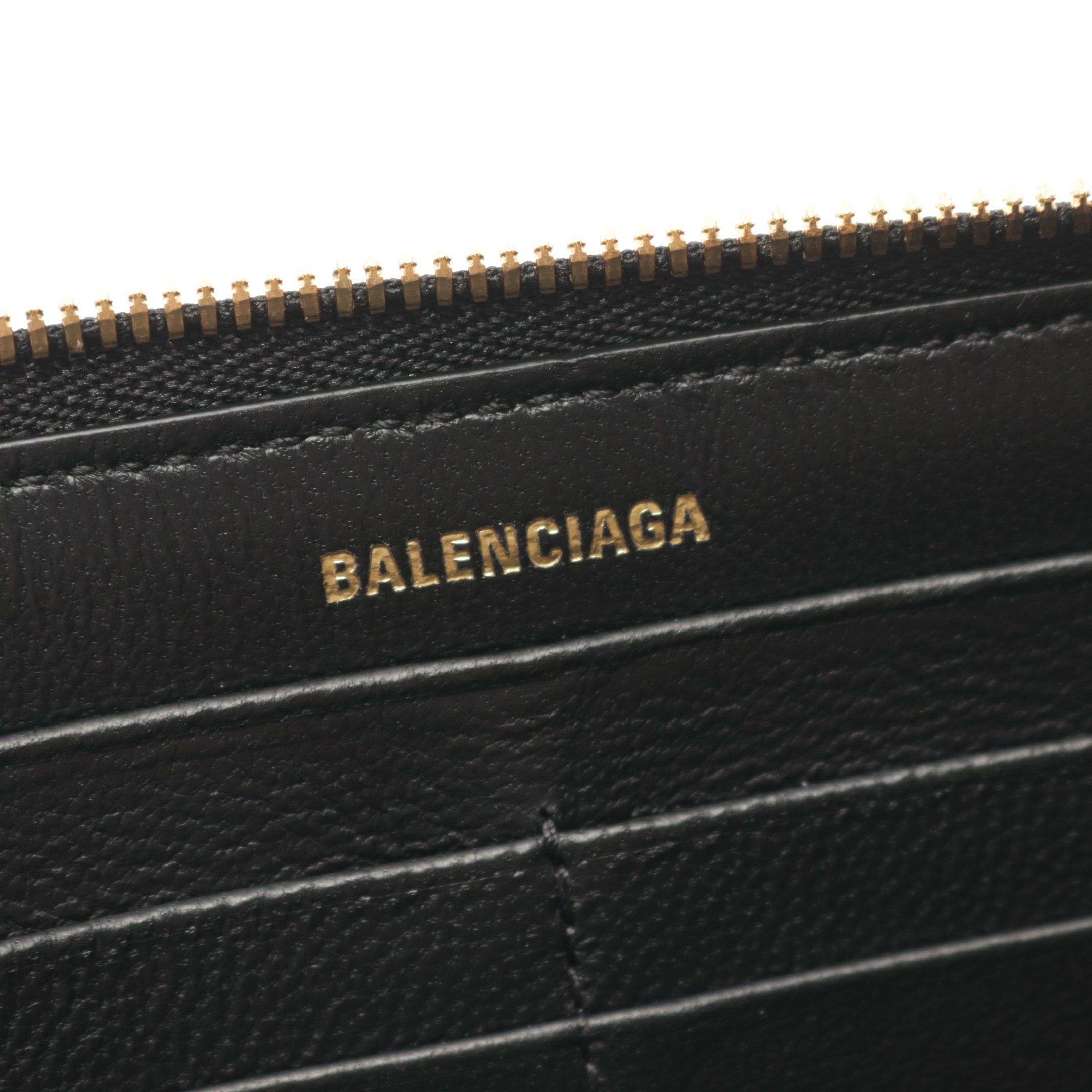 Balenciaga Balenciaga Crush Continental Wallet Quilted Round Zipper Long Leather Black Size ONE SIZE - 4 Thumbnail
