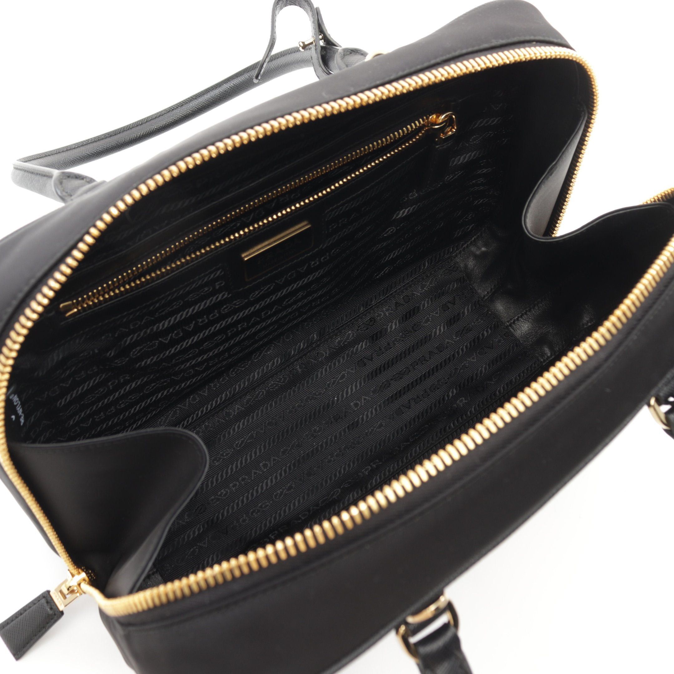 Prada Prada Re-Edition 1978 Re-Nylon Medium Double Handle Handbag Nylon Saffiano Leather Black Size ONE SIZE - 3 Thumbnail