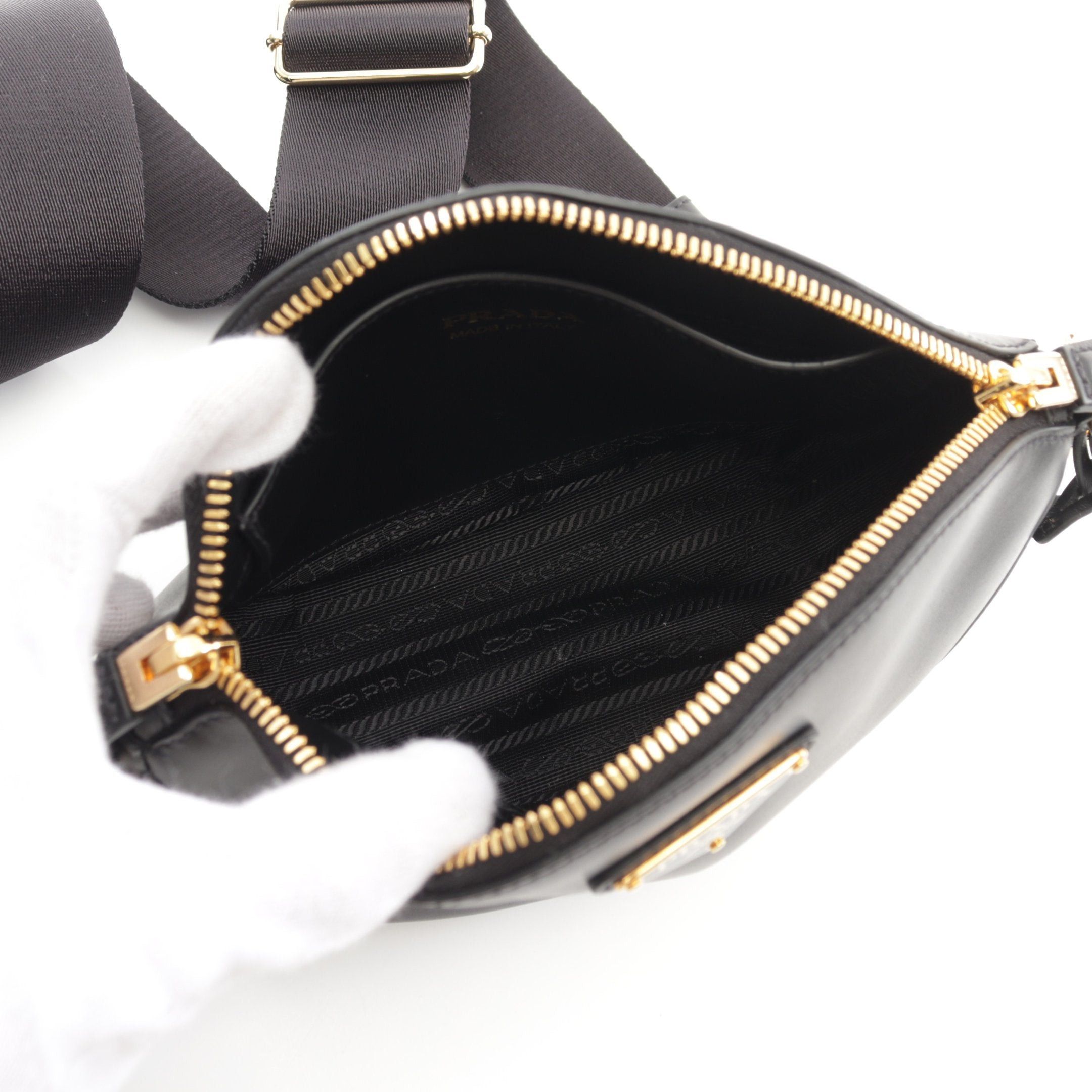 Prada Prada City Calf Mini Shoulder Bag Leather Black Size ONE SIZE - 3 Thumbnail