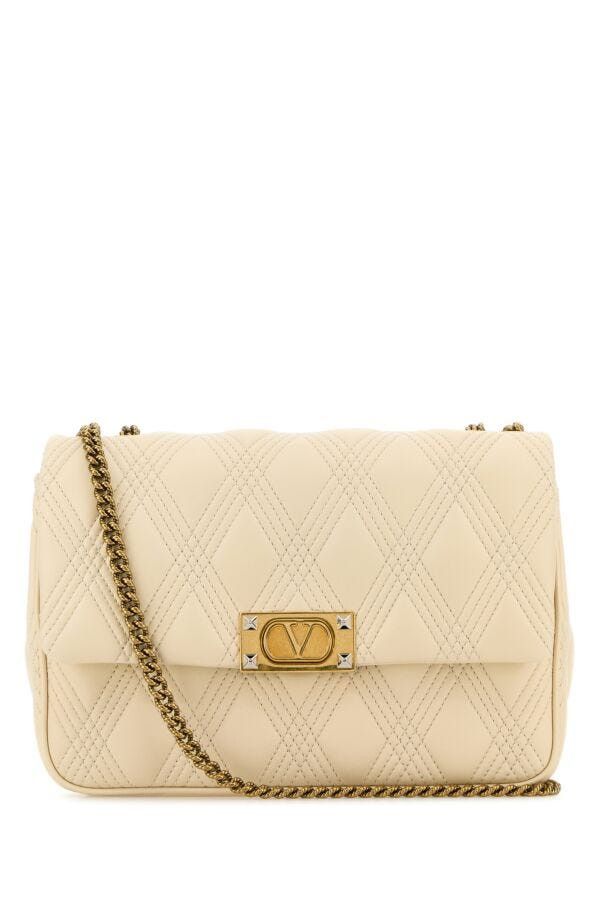 Valentino Ivory Nappa Leather Large Quiltie 67 Shoulder Bag Size ONE SIZE - 3 Thumbnail