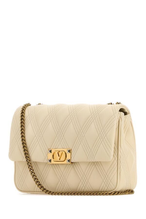 Valentino Ivory Nappa Leather Large Quiltie 67 Shoulder Bag Size ONE SIZE - 4 Thumbnail