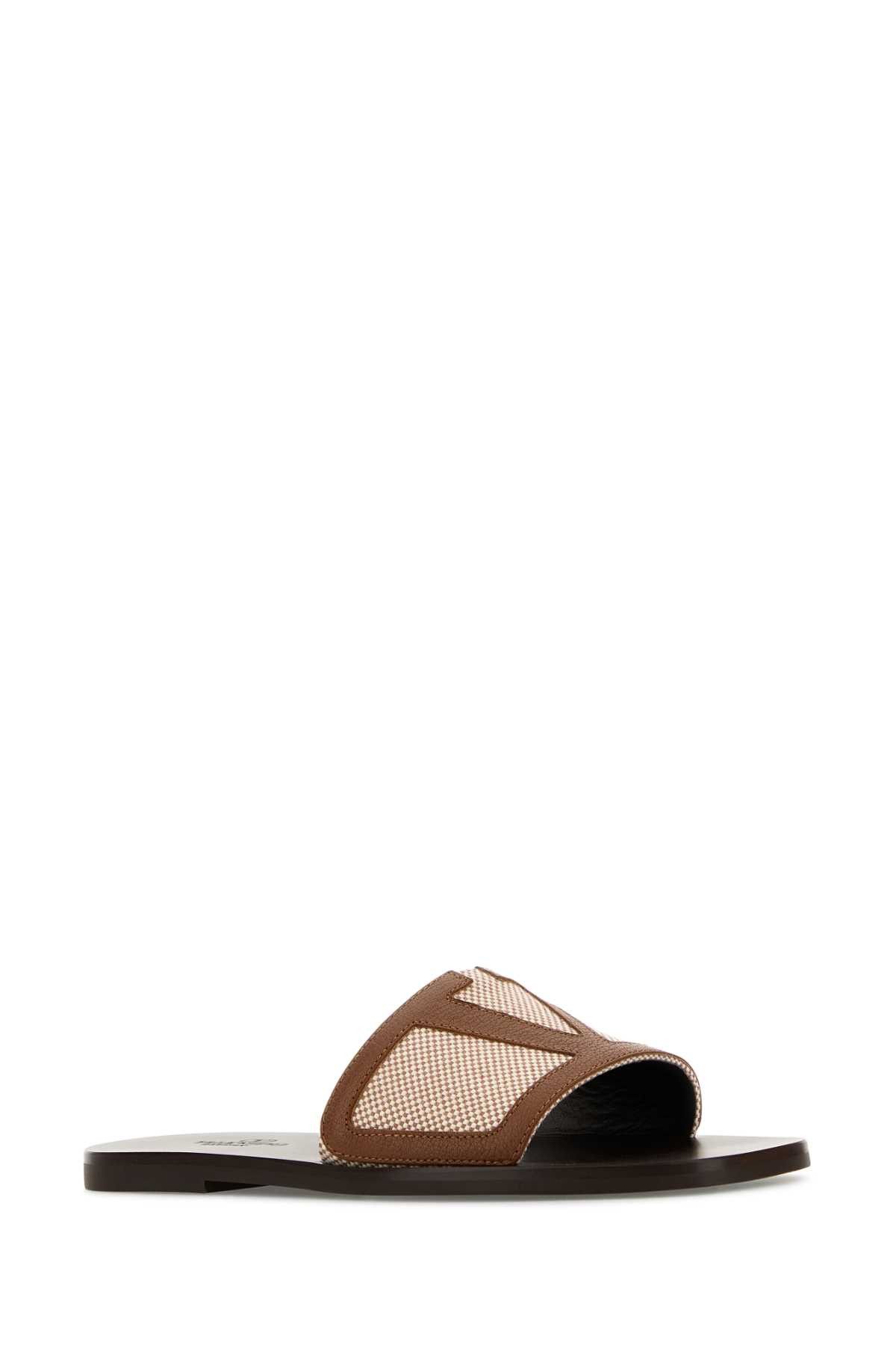 Valentino Two-Tone Canvas And Leather Viva Superstar Slippers Size US 8 / EU 41 - 2 Thumbnail