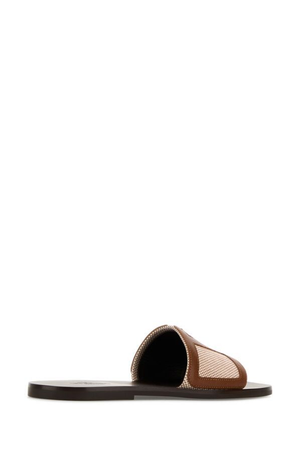Valentino Two-Tone Canvas And Leather Viva Superstar Slippers Size US 8.5 / EU 41-42 - 5 Thumbnail