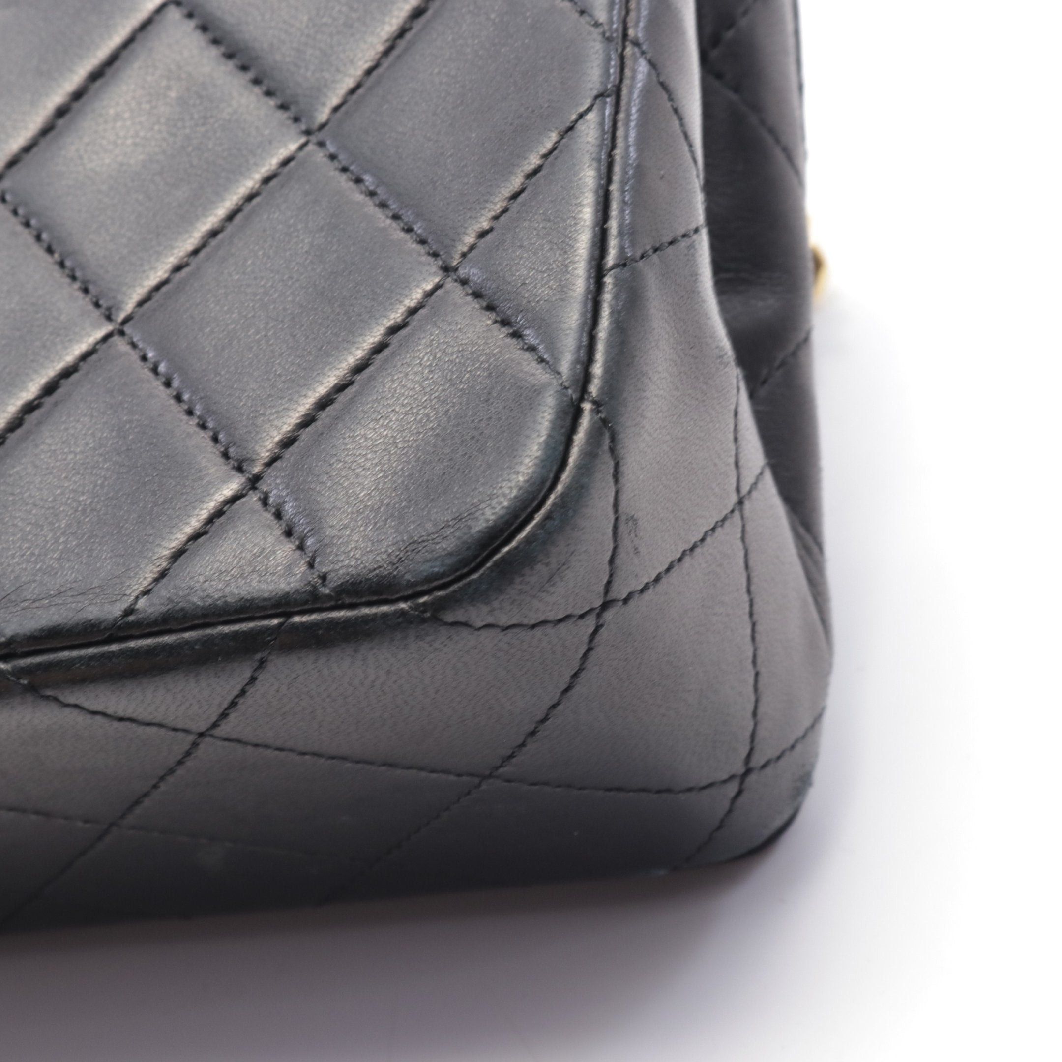 Chanel Chanel Mini Matelasse Full Flap Chain Shoulder Bag Lambskin Black Gold Hardware Size ONE SIZE - 9 Thumbnail