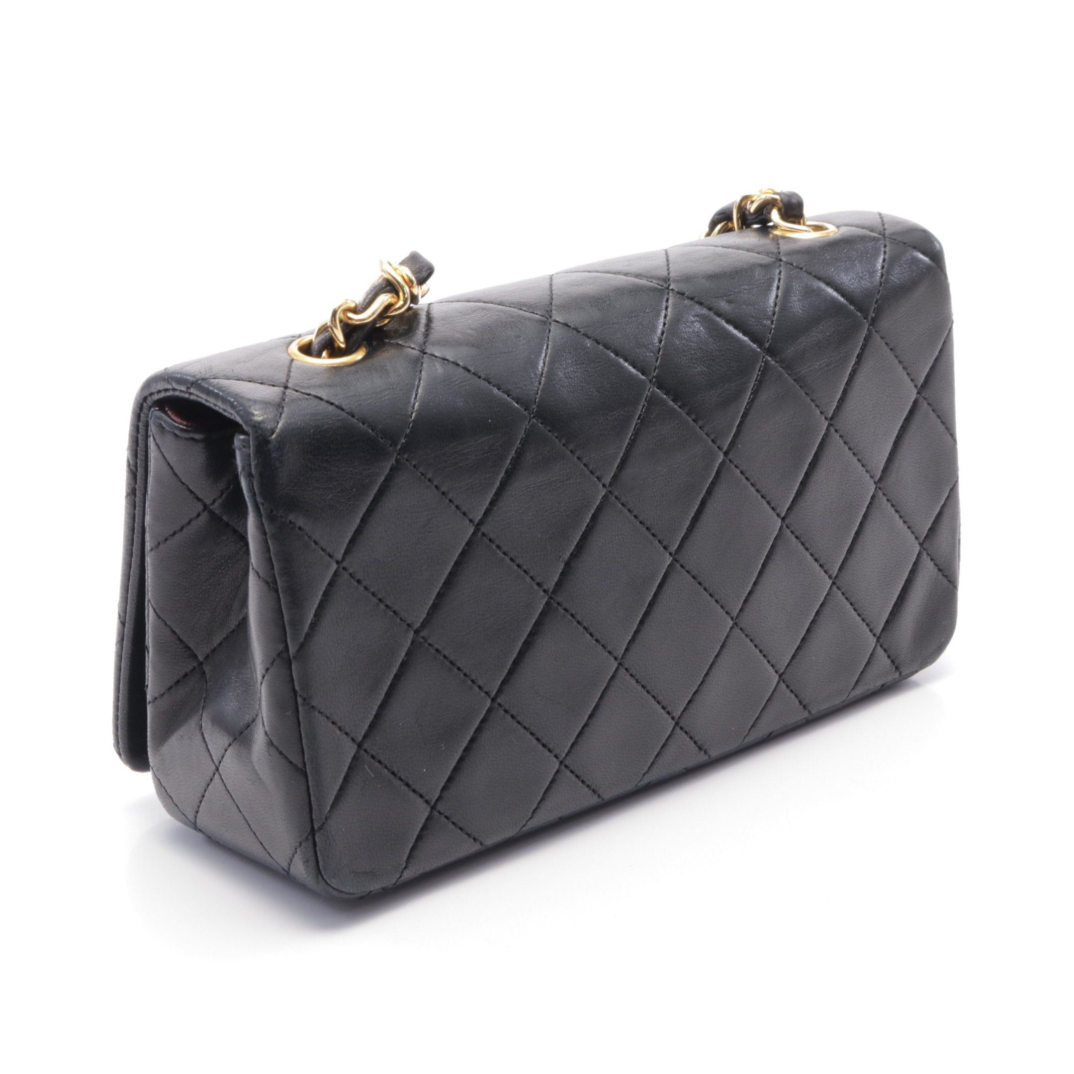 Chanel Chanel Mini Matelasse Full Flap Chain Shoulder Bag Lambskin Black Gold Hardware Size ONE SIZE - 2 Thumbnail