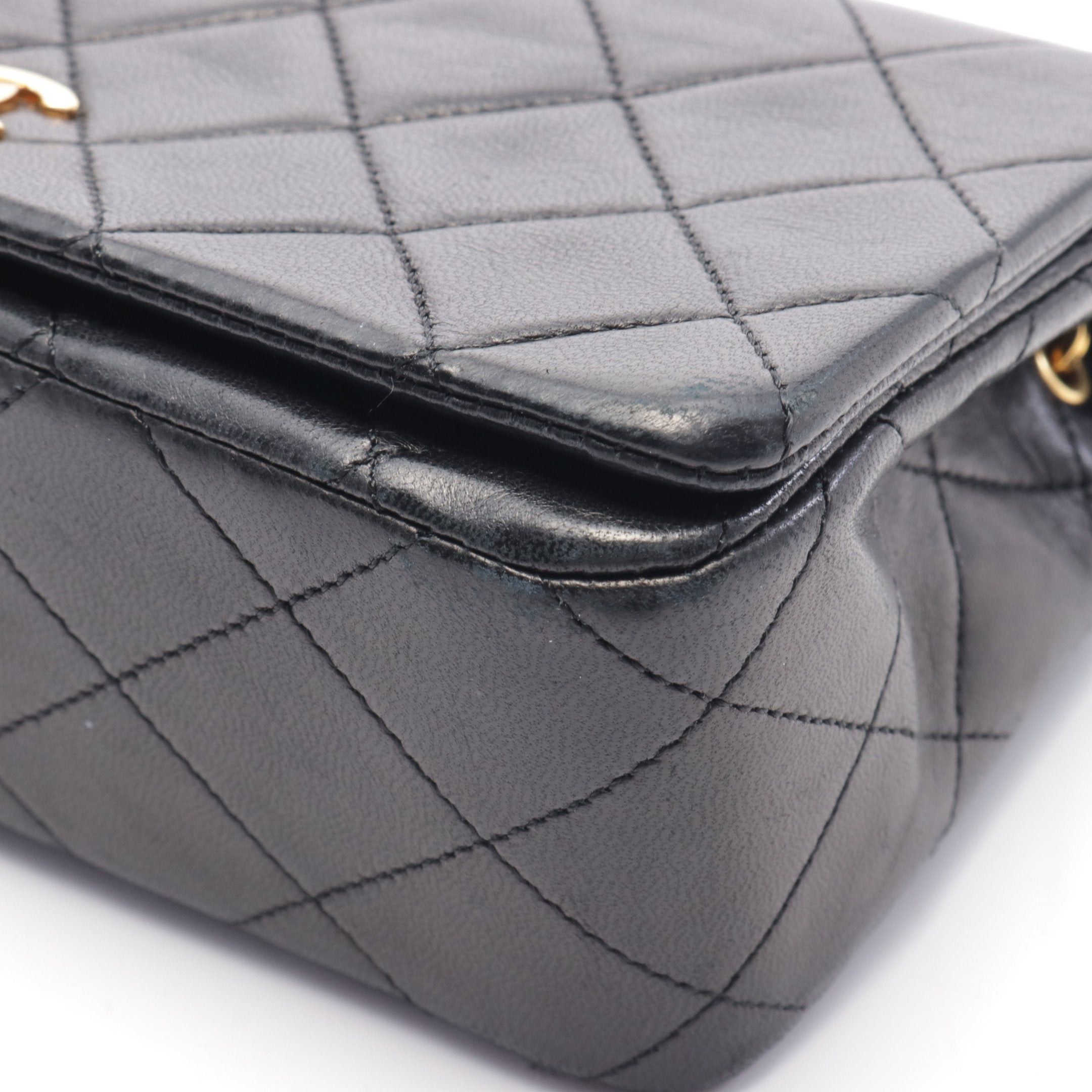 Chanel Chanel Mini Matelasse Full Flap Chain Shoulder Bag Lambskin Black Gold Hardware Size ONE SIZE - 7 Thumbnail