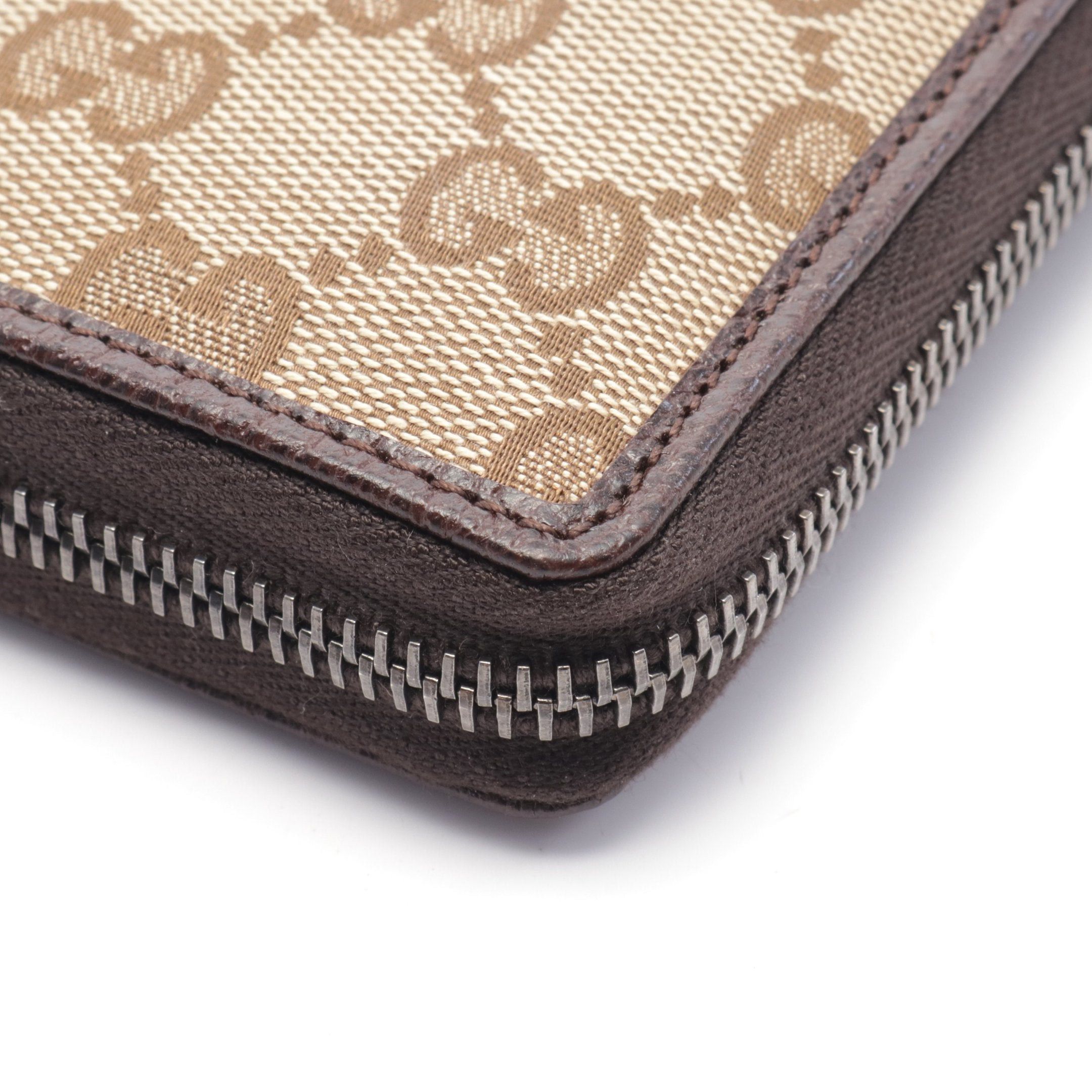 Gucci Gucci Gg Canvas Round Zipper Long Wallet Leather Beige Brown Size ONE SIZE - 5 Thumbnail