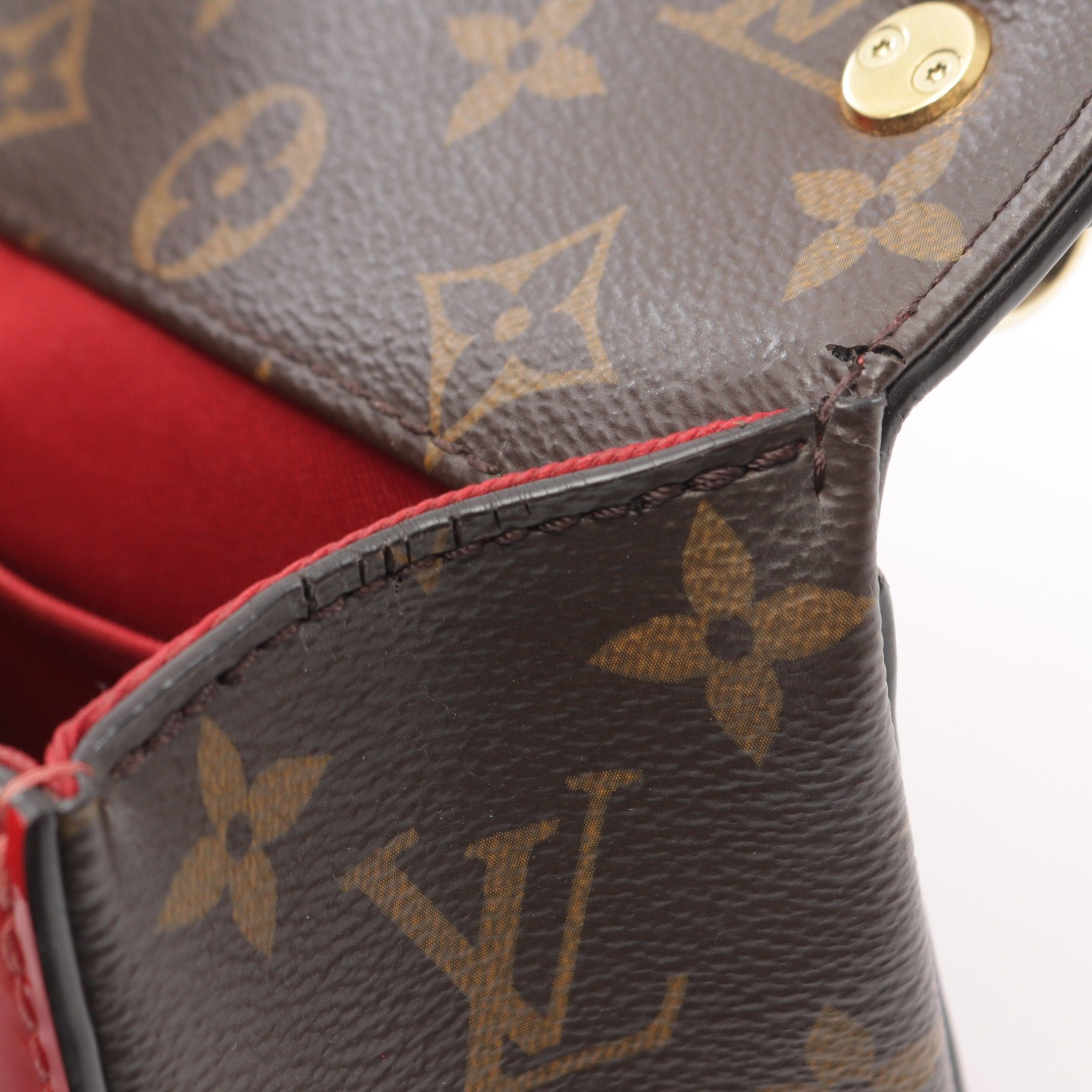 Louis Vuitton Louis Vuitton Cherry Wood Bb Scarlet Handbag Leather Red Brown Size ONE SIZE - 7 Thumbnail