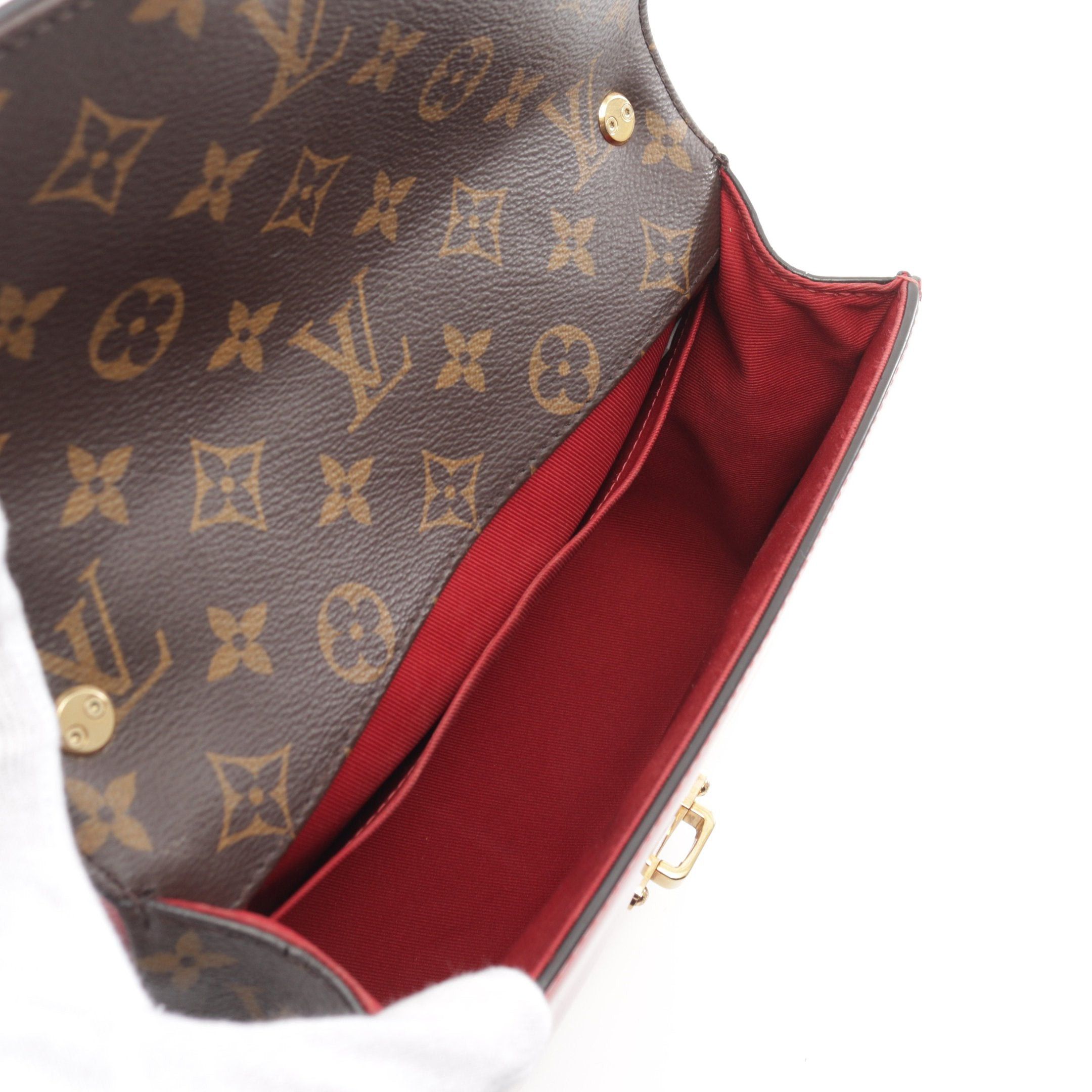 Louis Vuitton Louis Vuitton Cherry Wood Bb Scarlet Handbag Leather Red Brown Size ONE SIZE - 3 Thumbnail