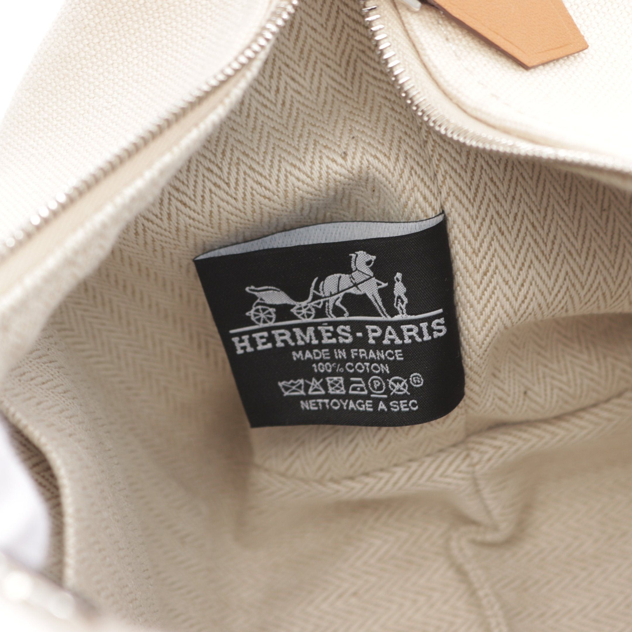 Hermes Hermes Bride-A-Brac Pm Handbag Canvas Light Beige Gray White Silver Hardware Size ONE SIZE - 4 Thumbnail
