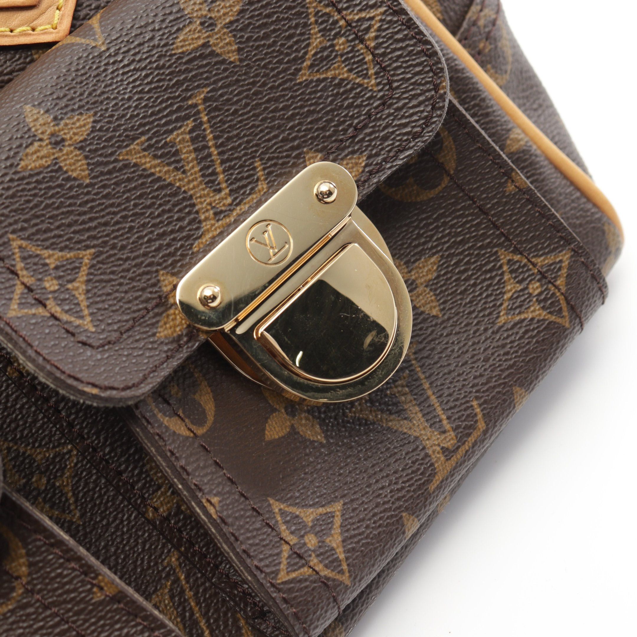 Louis Vuitton Louis Vuitton Manhattan Pm Monogram Handbag Leather Brown Size ONE SIZE - 10 Thumbnail