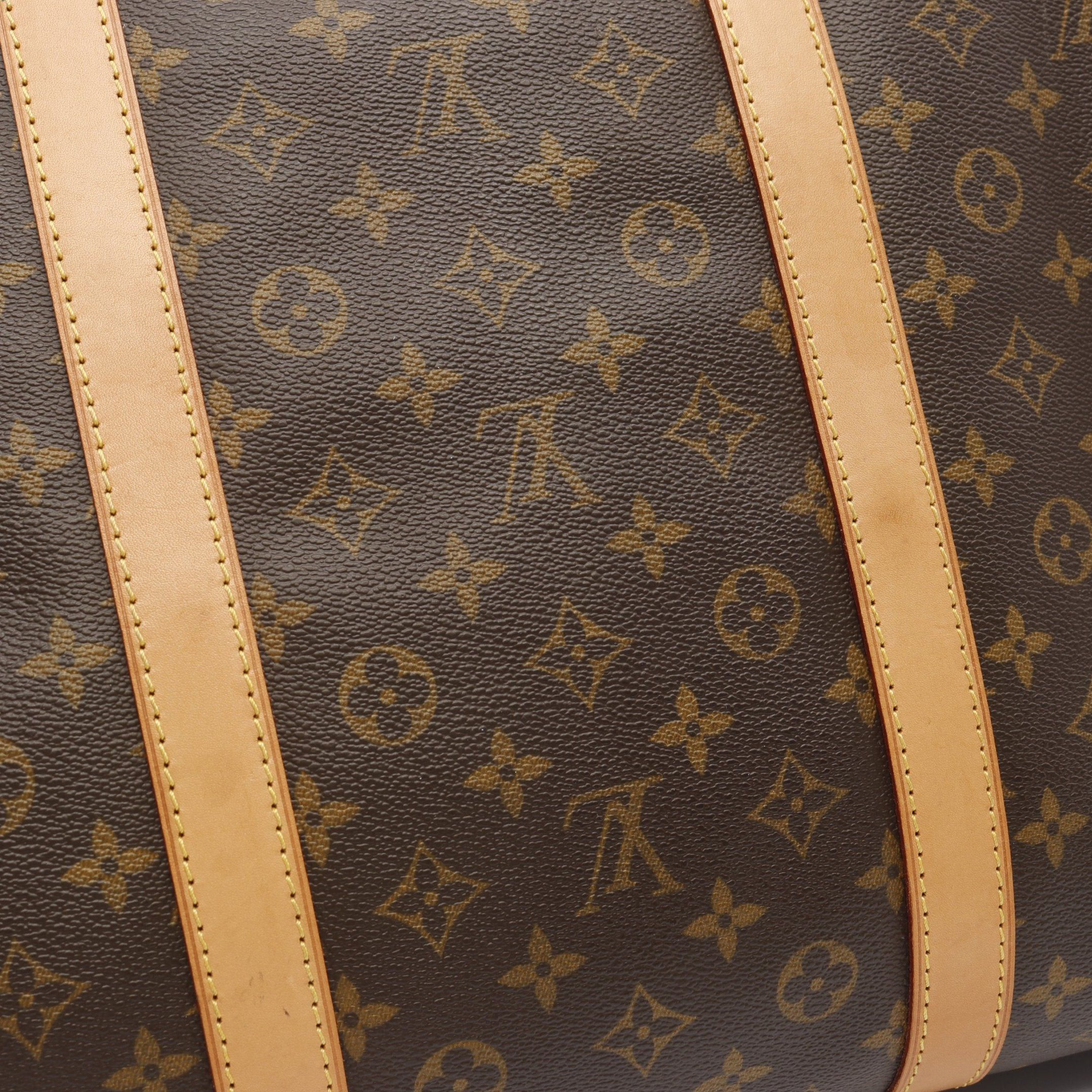 Louis Vuitton Louis Vuitton Keepall 60 Monogram Boston Bag Leather Brown Size ONE SIZE - 6 Thumbnail