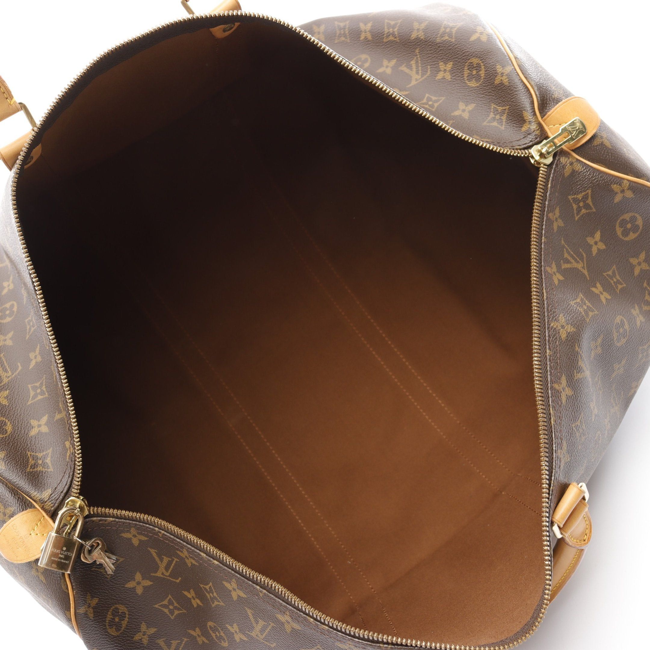 Louis Vuitton Louis Vuitton Keepall 60 Monogram Boston Bag Leather Brown Size ONE SIZE - 3 Thumbnail