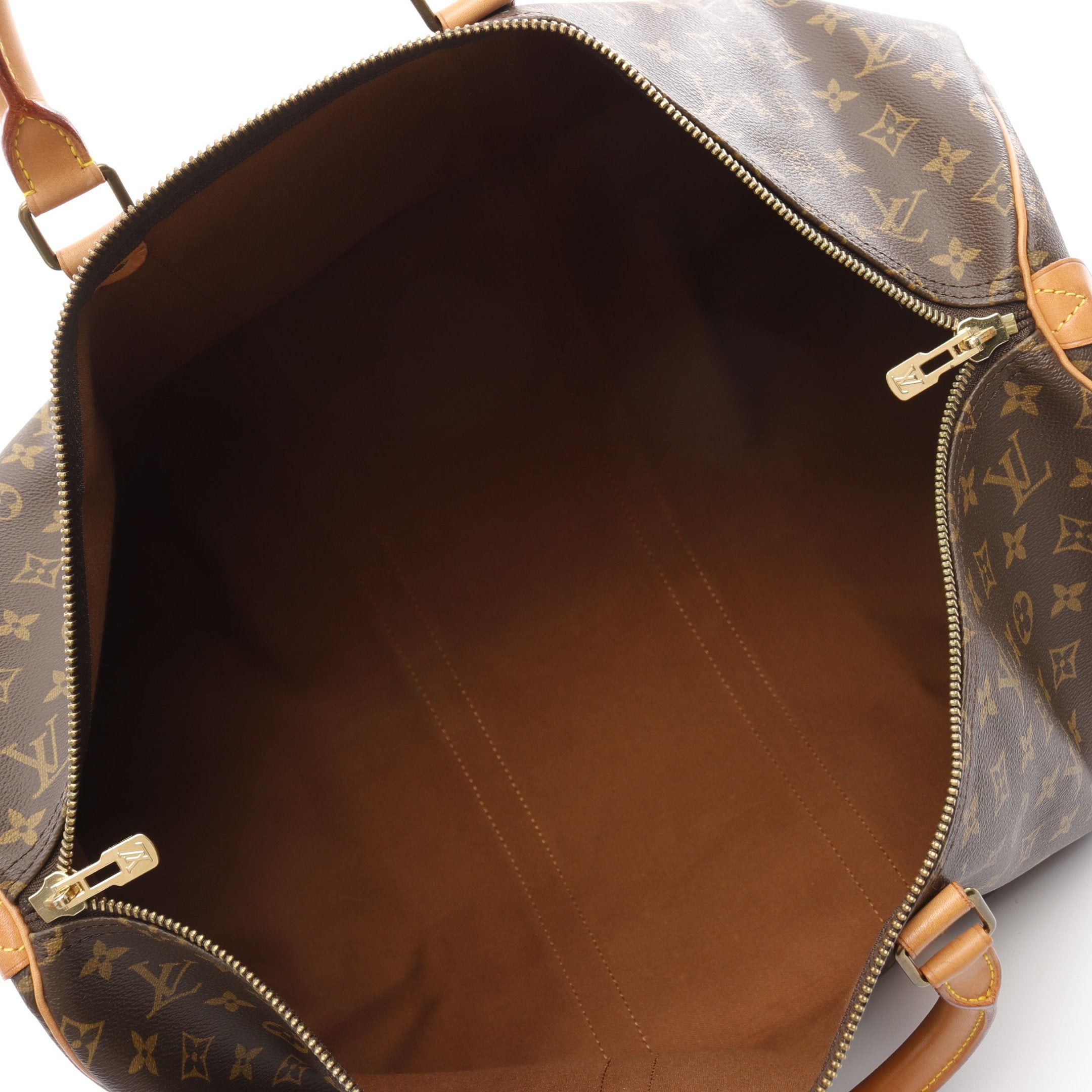 Louis Vuitton Louis Vuitton Keepall 55 Monogram Boston Bag Leather Brown Size ONE SIZE - 3 Thumbnail
