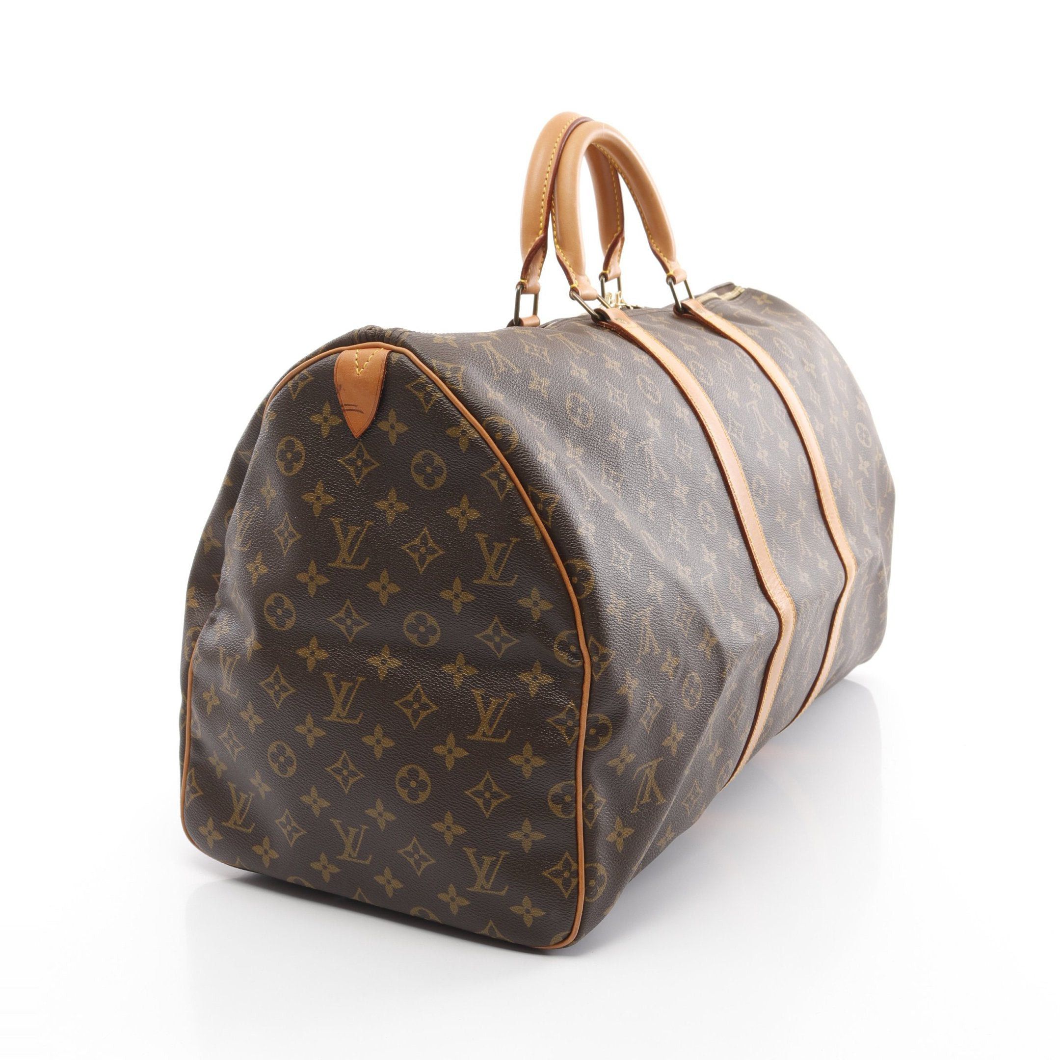 Louis Vuitton Louis Vuitton Keepall 55 Monogram Boston Bag Leather Brown Size ONE SIZE - 2 Thumbnail