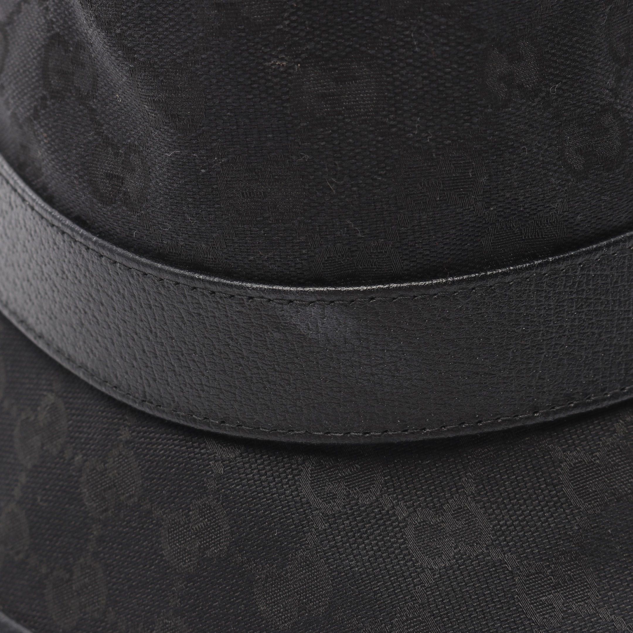 Gucci Gucci Fedora Hat Gg Marmont Canvas Leather Black Size ONE SIZE - 8 Thumbnail