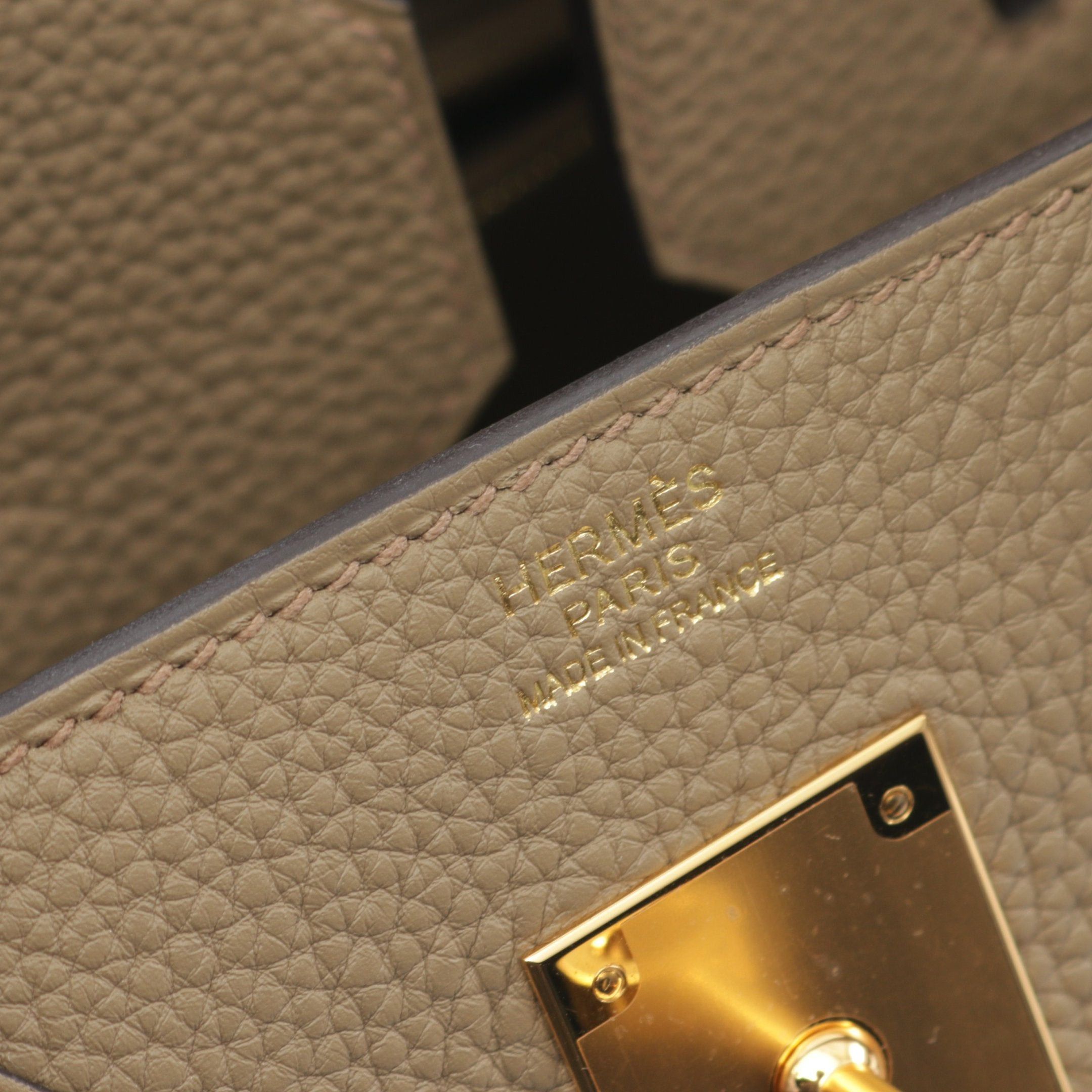 Hermes Hermes Birkin 30 Beige Marfa Handbag Togo Gold Hardware Double Engraved Size ONE SIZE - 4 Thumbnail