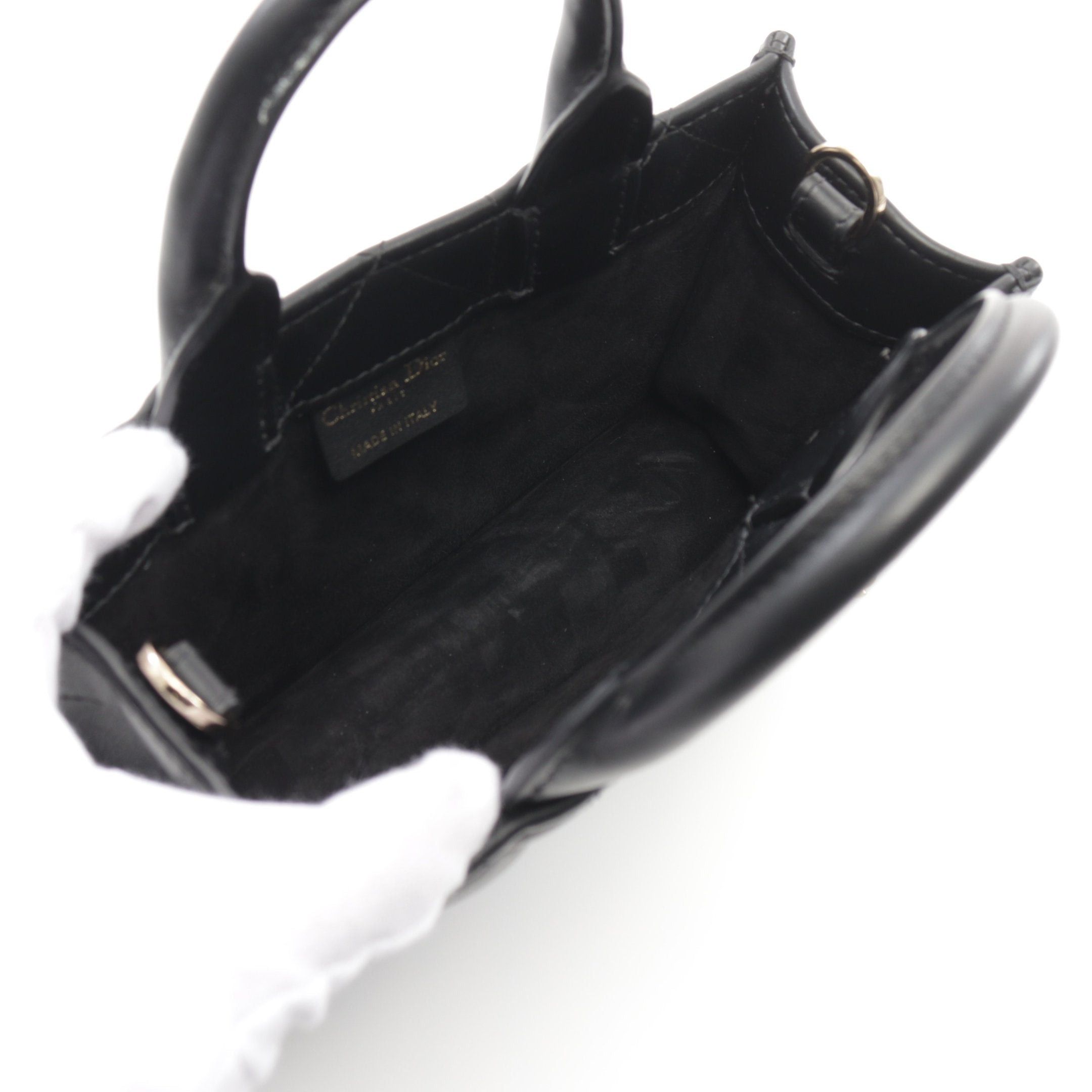 Dior Dior Book Tote Mini Canage Handbag Leather Black Size ONE SIZE - 3 Thumbnail