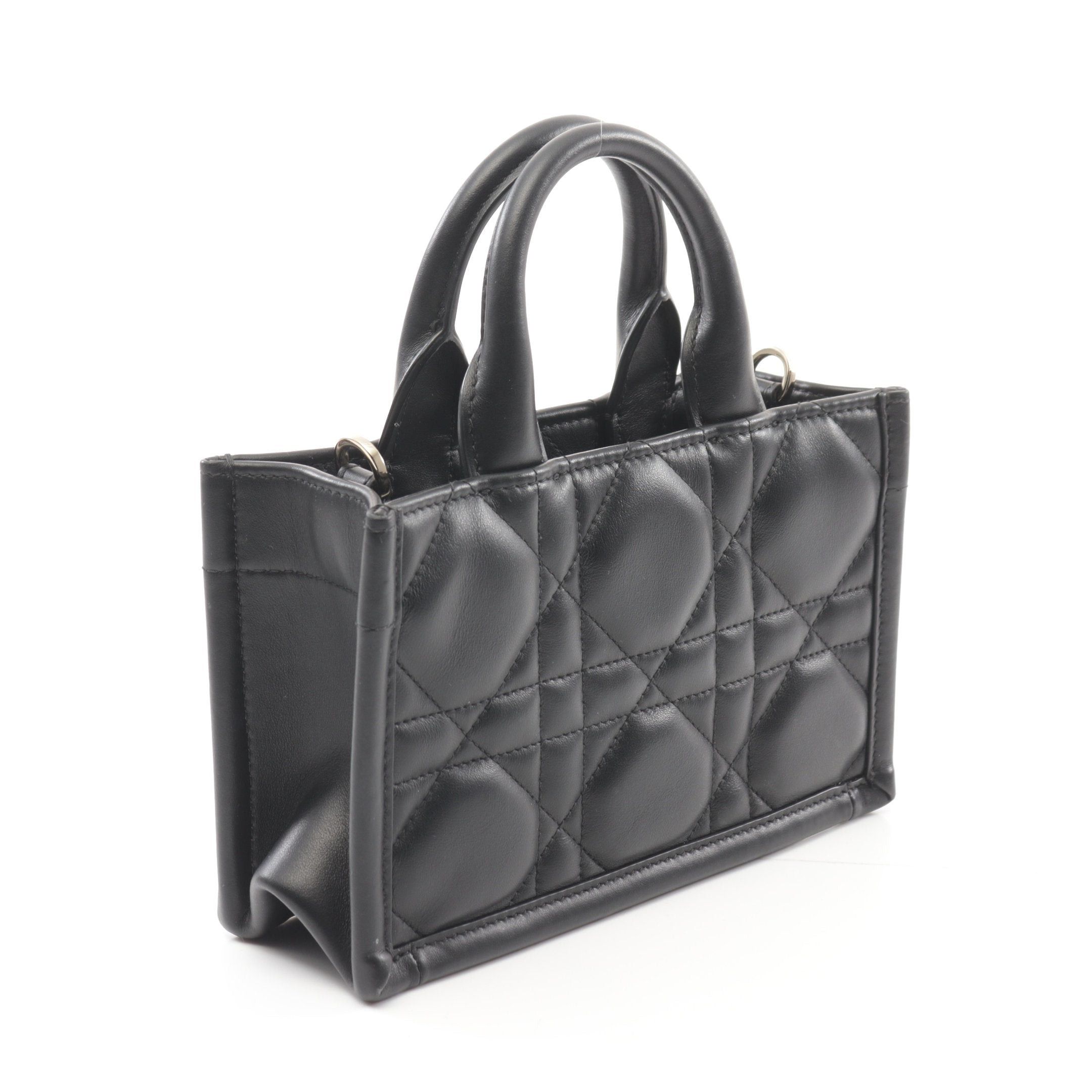 Dior Dior Book Tote Mini Canage Handbag Leather Black Size ONE SIZE - 2 Thumbnail