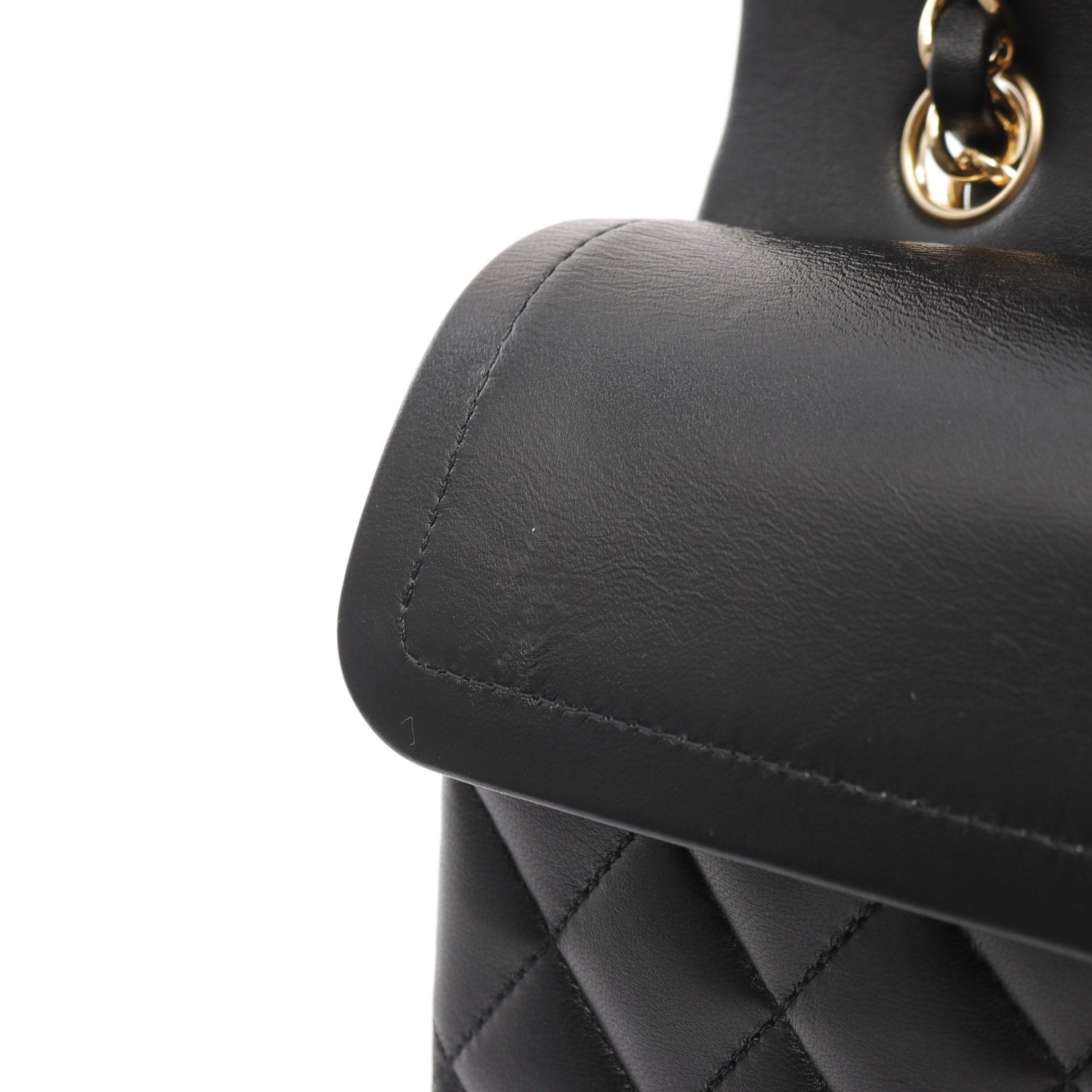 Chanel Chanel Matelasse Double Flap Chain Shoulder Bag Lambskin Black Gold Hardware Size ONE SIZE - 9 Thumbnail