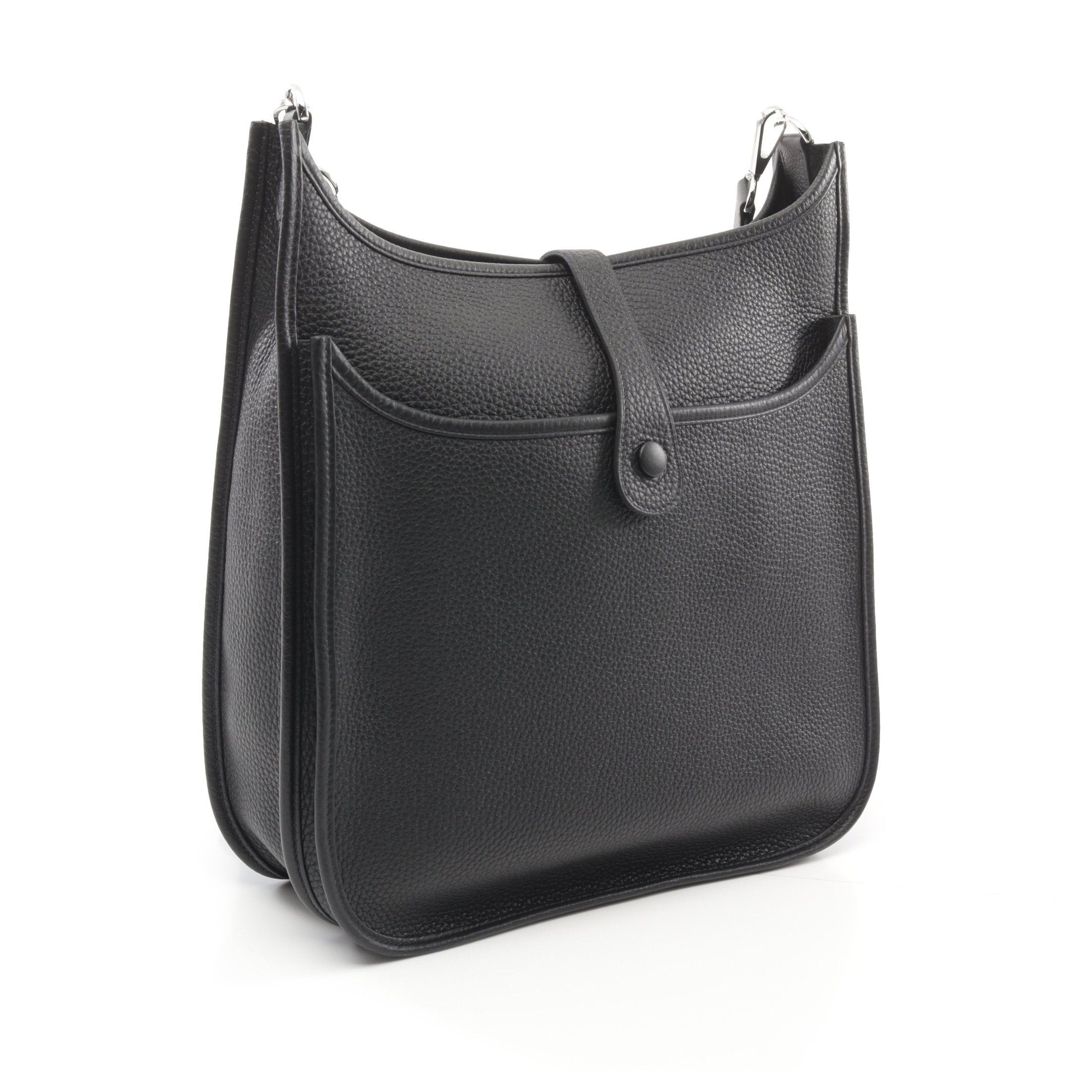 Hermes Hermes Evelyn 3 Troyes Gm Shoulder Bag Clemence Leather Black Silver Hardware U Stamp Size ONE SIZE - 2 Thumbnail