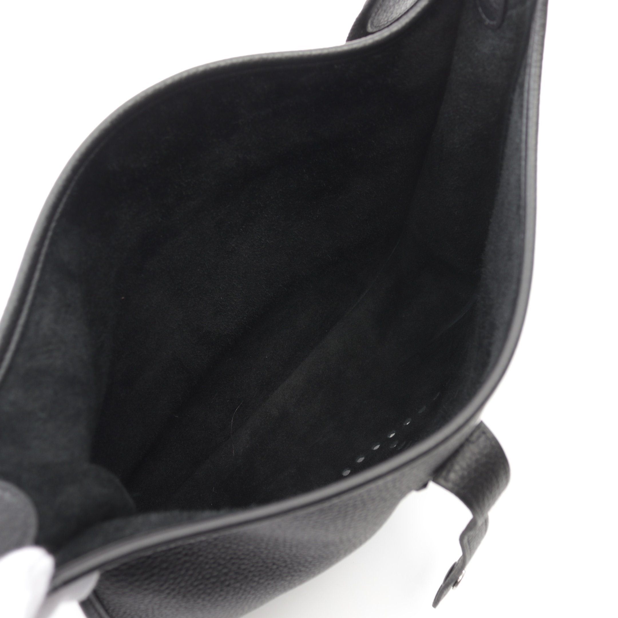 Hermes Hermes Evelyn 3 Troyes Gm Shoulder Bag Clemence Leather Black Silver Hardware U Stamp Size ONE SIZE - 3 Thumbnail