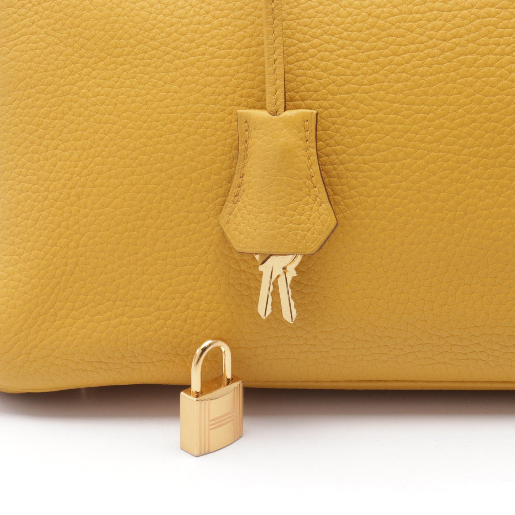 Hermes Hermes Birkin 30 Jaune Ambre Handbag Togo Yellow Gold Hardware D Stamp Size ONE SIZE - 6 Thumbnail