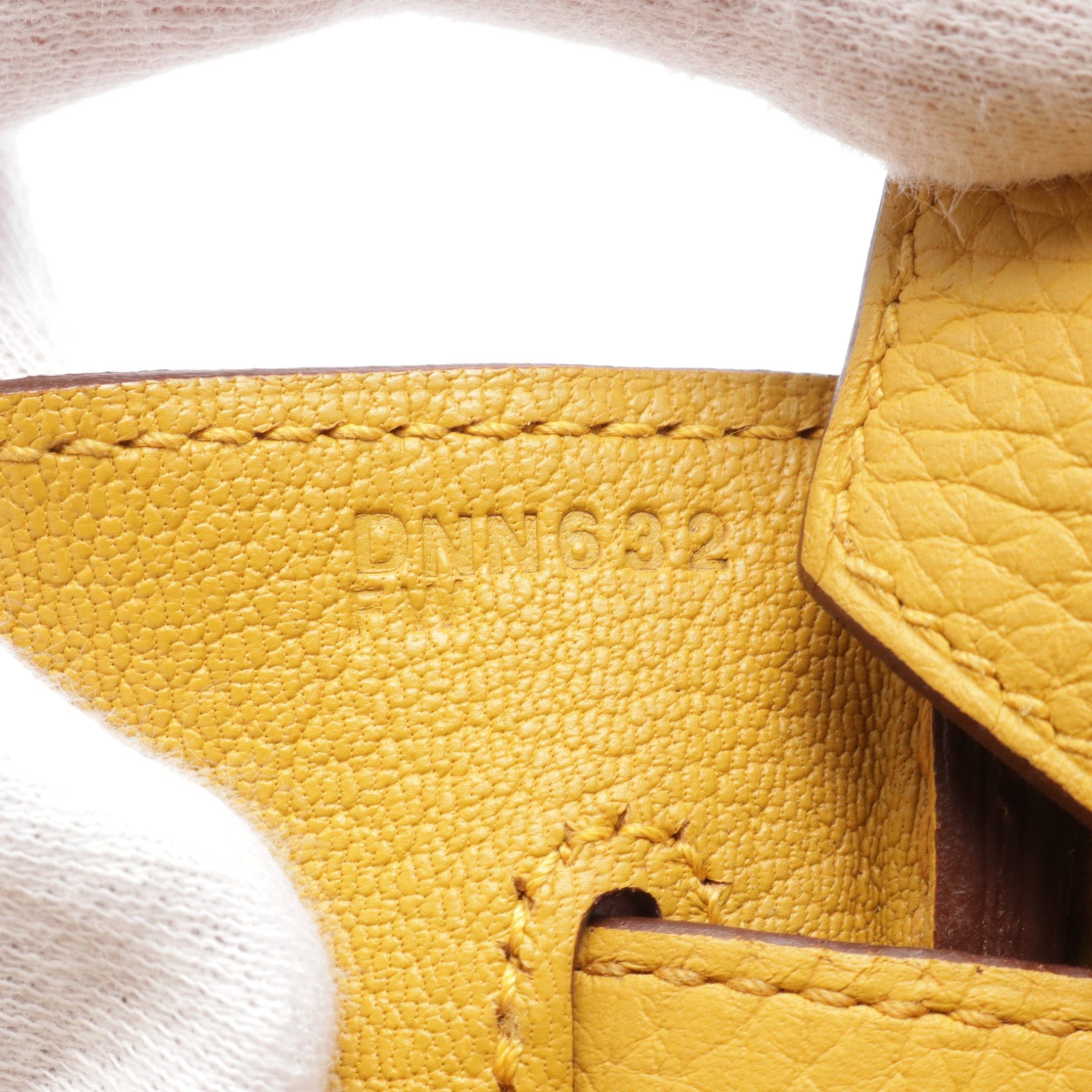 Hermes Hermes Birkin 30 Jaune Ambre Handbag Togo Yellow Gold Hardware D Stamp Size ONE SIZE - 5 Thumbnail