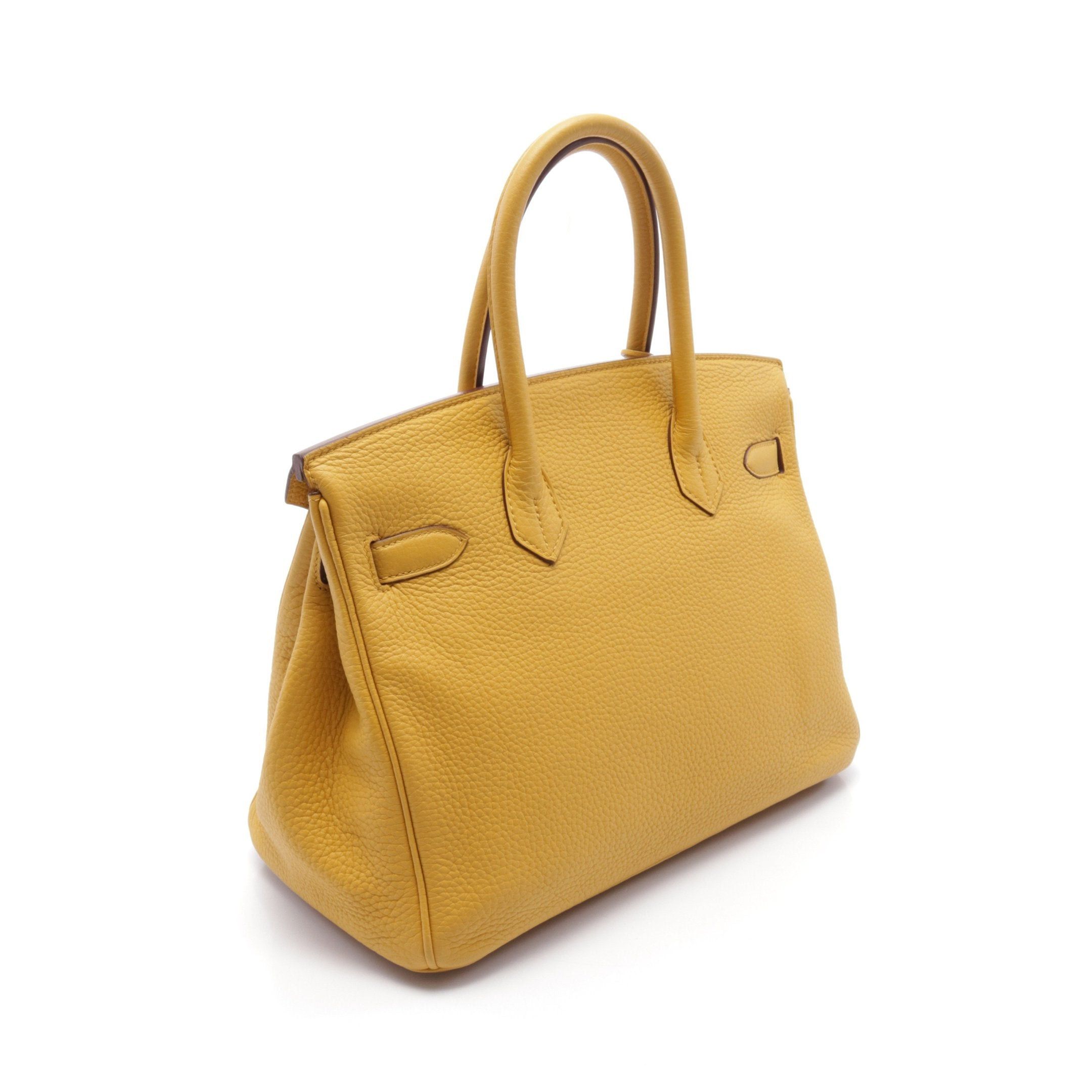 Hermes Hermes Birkin 30 Jaune Ambre Handbag Togo Yellow Gold Hardware D Stamp Size ONE SIZE - 2 Thumbnail