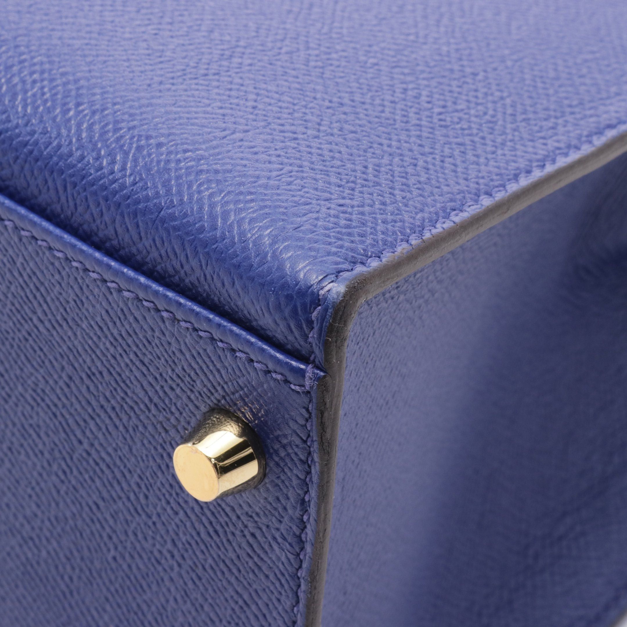 Hermes Hermes Kelly32 Blue Electric Handbag Veau Epsom Gold Hardware Outside Sewing T Stamp Size ONE SIZE - 8 Thumbnail