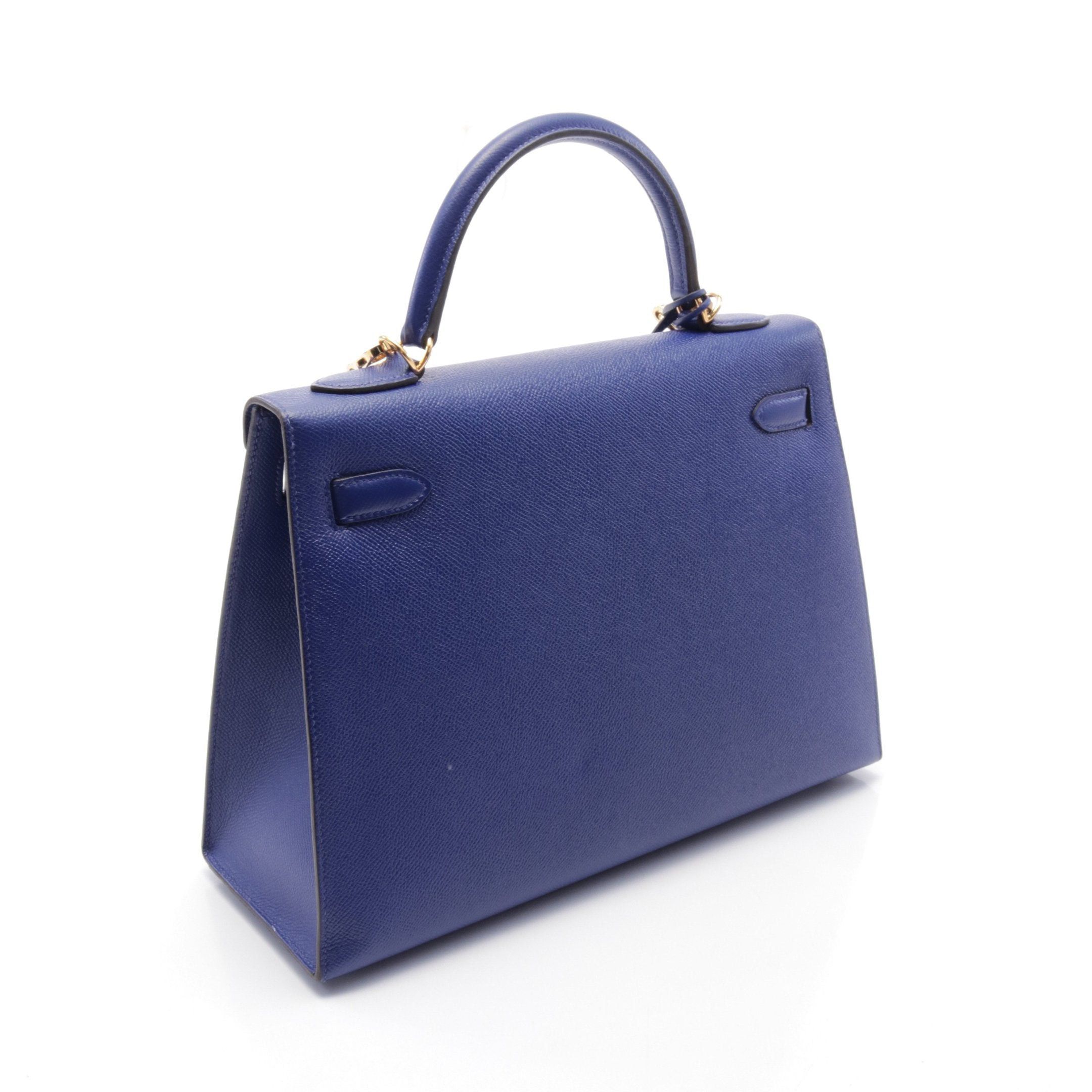 Hermes Hermes Kelly32 Blue Electric Handbag Veau Epsom Gold Hardware Outside Sewing T Stamp Size ONE SIZE - 2 Thumbnail