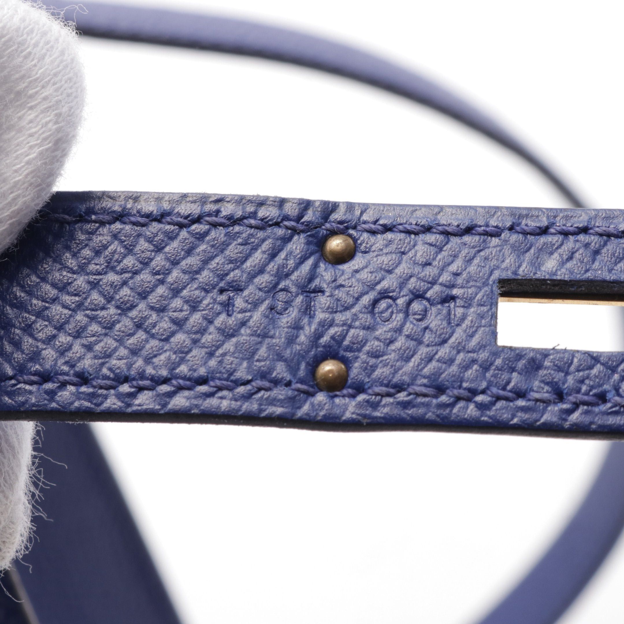 Hermes Hermes Kelly32 Blue Electric Handbag Veau Epsom Gold Hardware Outside Sewing T Stamp Size ONE SIZE - 5 Thumbnail