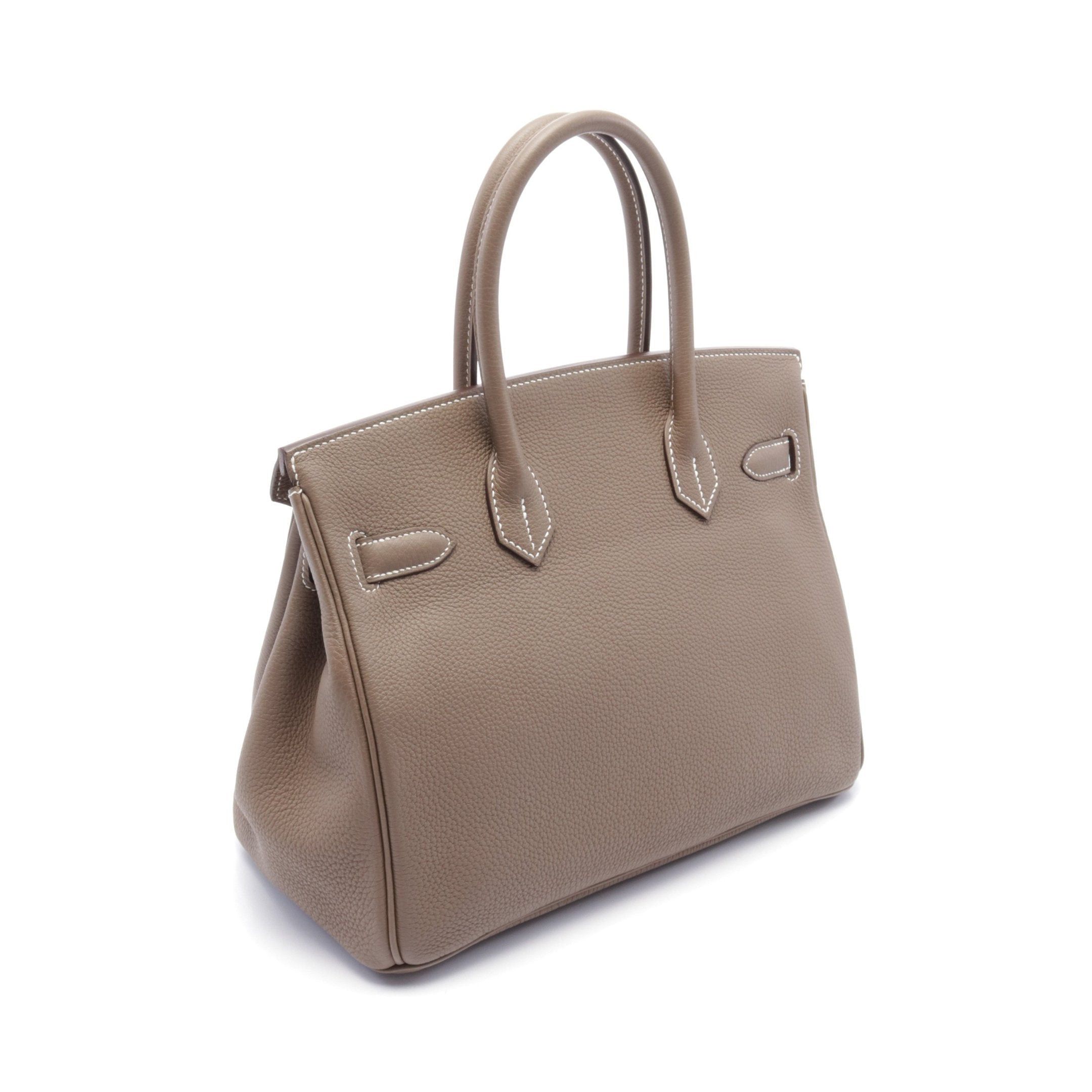 Hermes Hermes Birkin 30 Etoupe Handbag Togo Gray Brown Silver Hardware C Engraved Size ONE SIZE - 2 Thumbnail