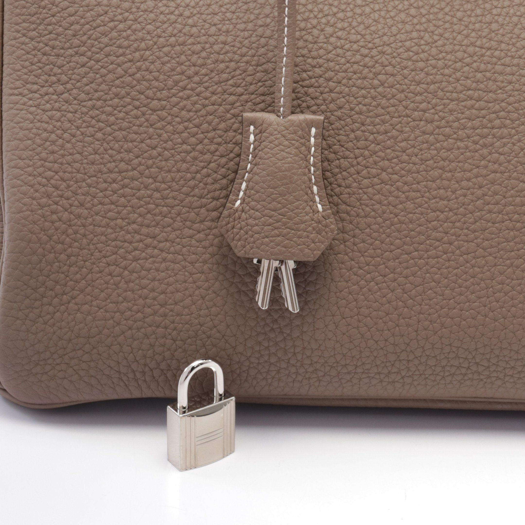Hermes Hermes Birkin 30 Etoupe Handbag Togo Gray Brown Silver Hardware C Engraved Size ONE SIZE - 6 Thumbnail