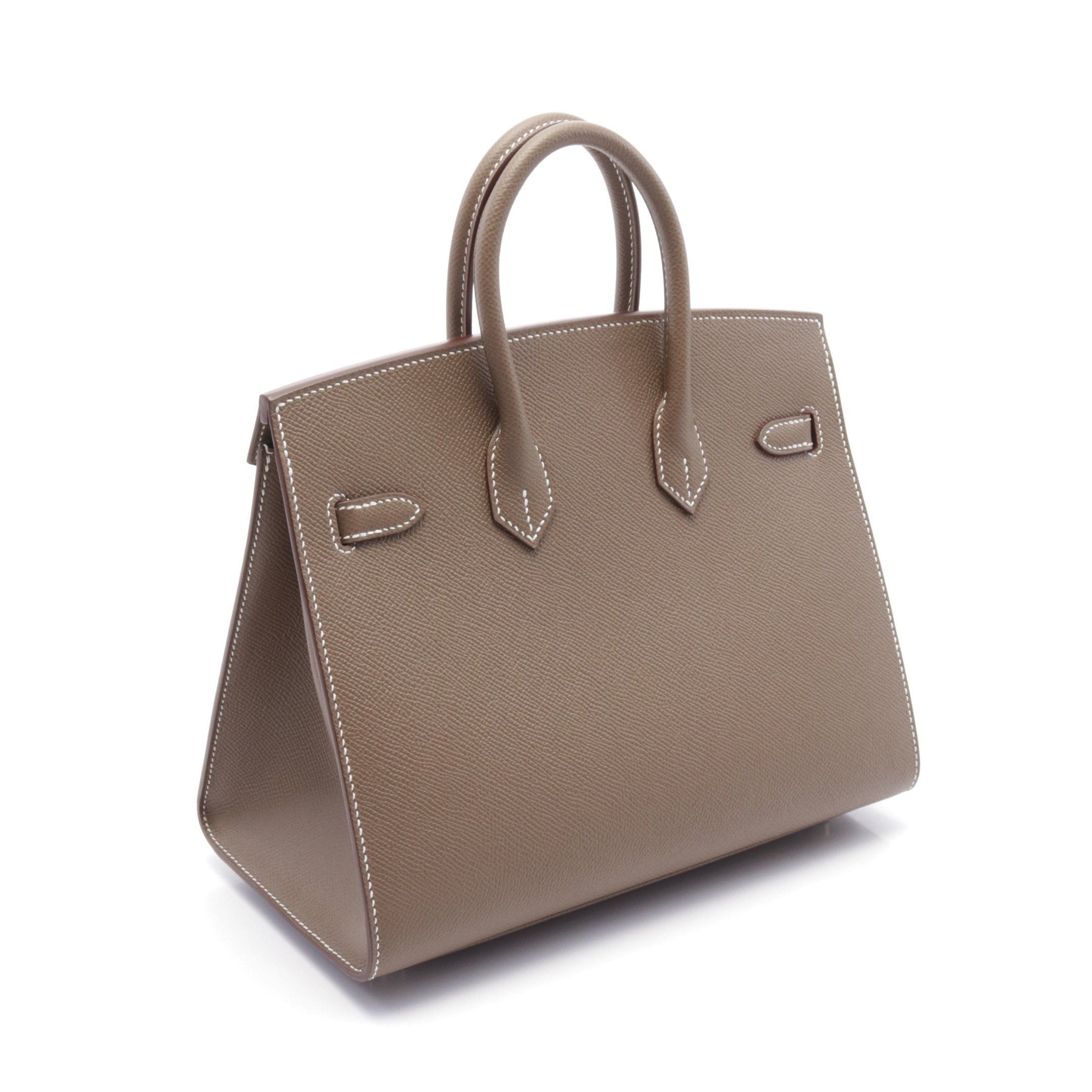 Hermes Hermes Birkin Serie 25 Etoupe Handbag Veau Epsom Gray Brown Silver Hardware Double Engraved Size ONE SIZE - 2 Thumbnail