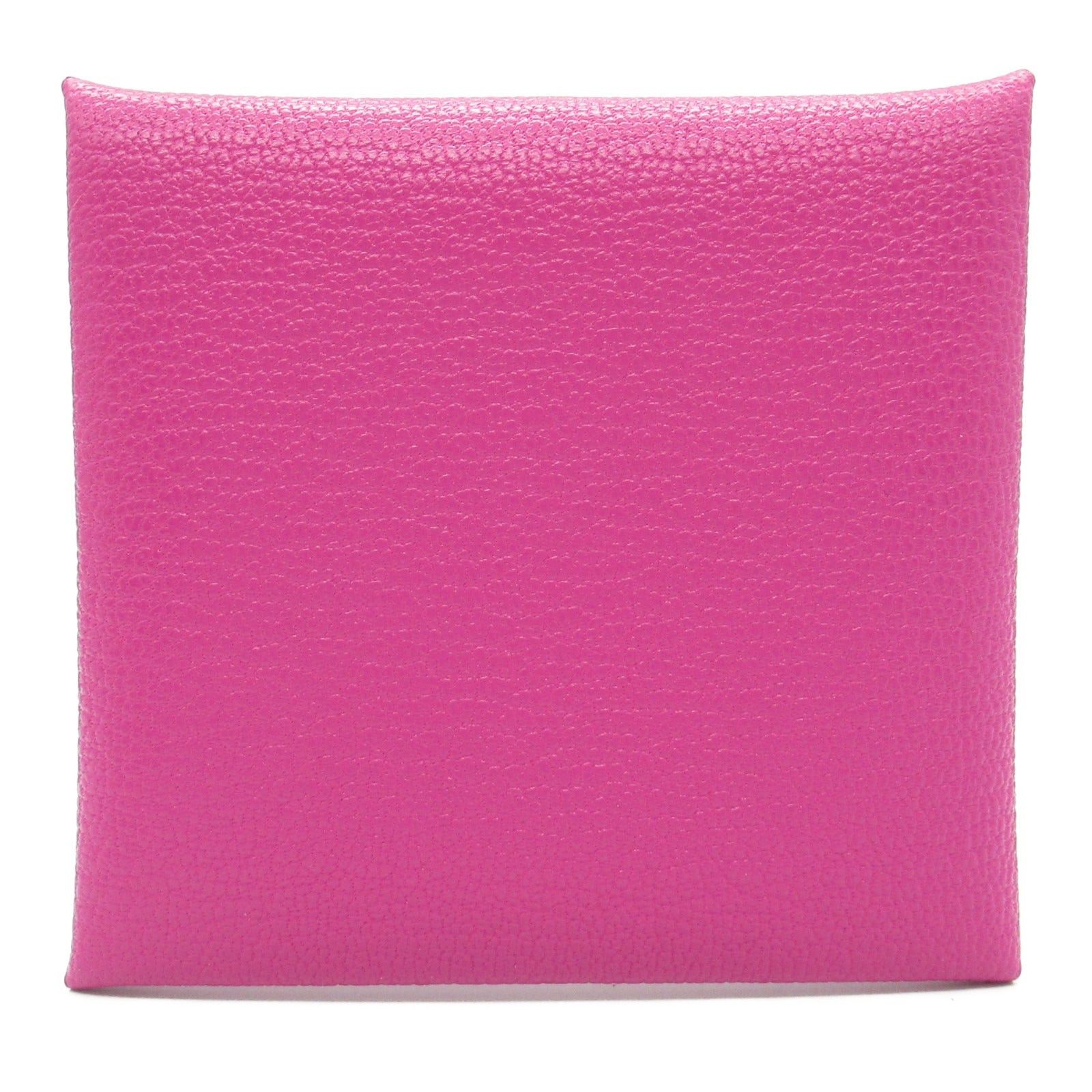 Hermes Hermes Bastia Rose Purple Coin Purse Leather Chevre Silver Hardware Double Engraved Size ONE SIZE - 2 Thumbnail