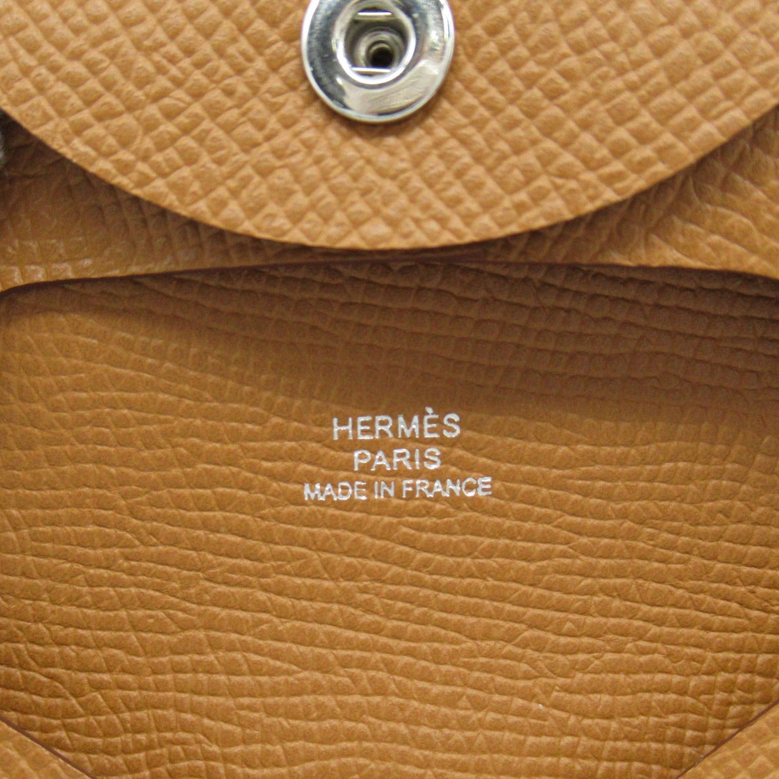 Hermes Hermes Bastia Gold Coin Purse Leather Veau Epsom Brown Silver Hardware Double Engraved Size ONE SIZE - 6 Thumbnail
