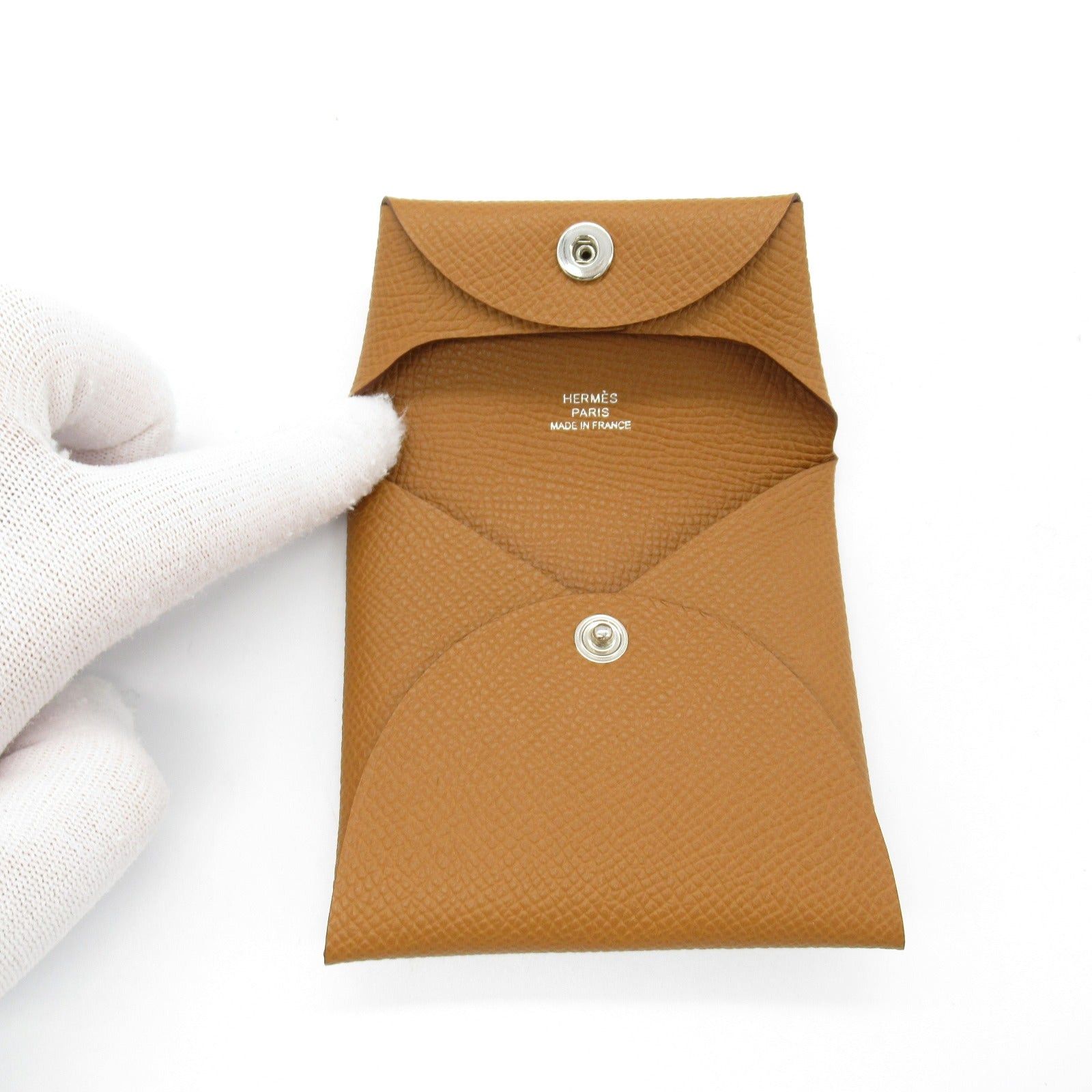 Hermes Hermes Bastia Gold Coin Purse Leather Veau Epsom Brown Silver Hardware Double Engraved Size ONE SIZE - 5 Thumbnail