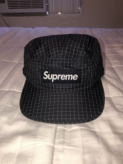 Supreme Glossy Ripstop Camp Cap Red Grey F/W 16