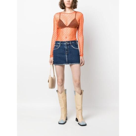 SIEDRES SIEDRES Women Blouses WRS23TP07OR DESTA ORANG ORANGE Size XS / US 0-2 / IT 36-38 - 4 Thumbnail