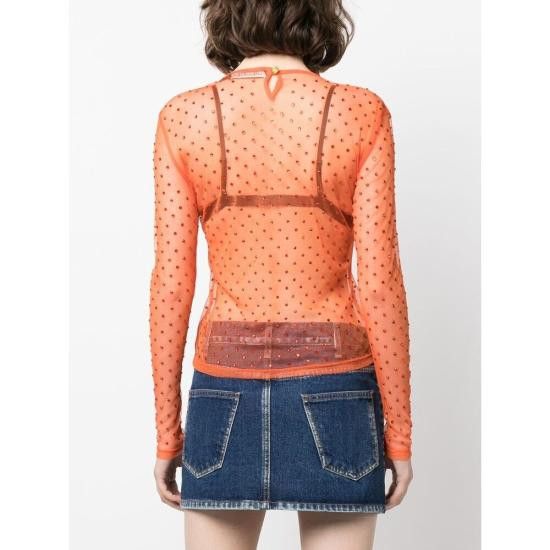 SIEDRES SIEDRES Women Blouses WRS23TP07OR DESTA ORANG ORANGE Size XS / US 0-2 / IT 36-38 - 3 Thumbnail