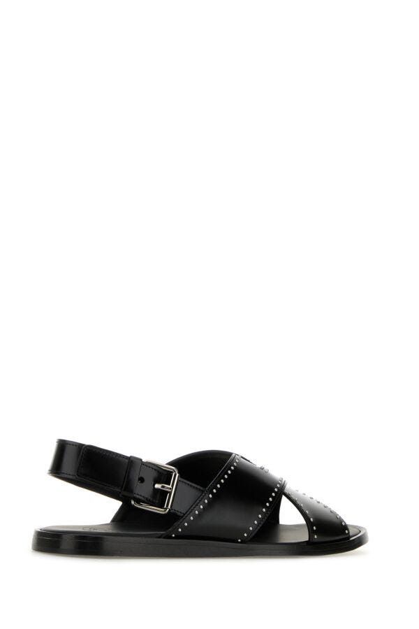 Church's Black Leather Oksana Sandals Size US 8.5 / IT 38.5 - 5 Thumbnail