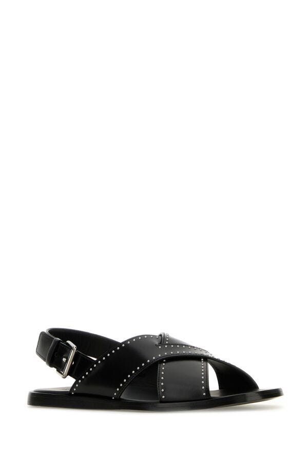 Church's Black Leather Oksana Sandals Size US 8.5 / IT 38.5 - 4 Thumbnail
