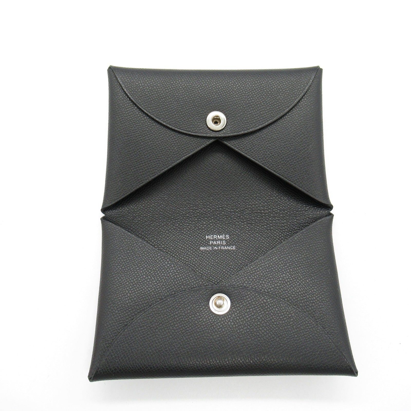 Hermes Hermes Calvi Black Card Case Leather Vomadam (Hermes) Silver Hardware B Stamp Size ONE SIZE - 5 Thumbnail