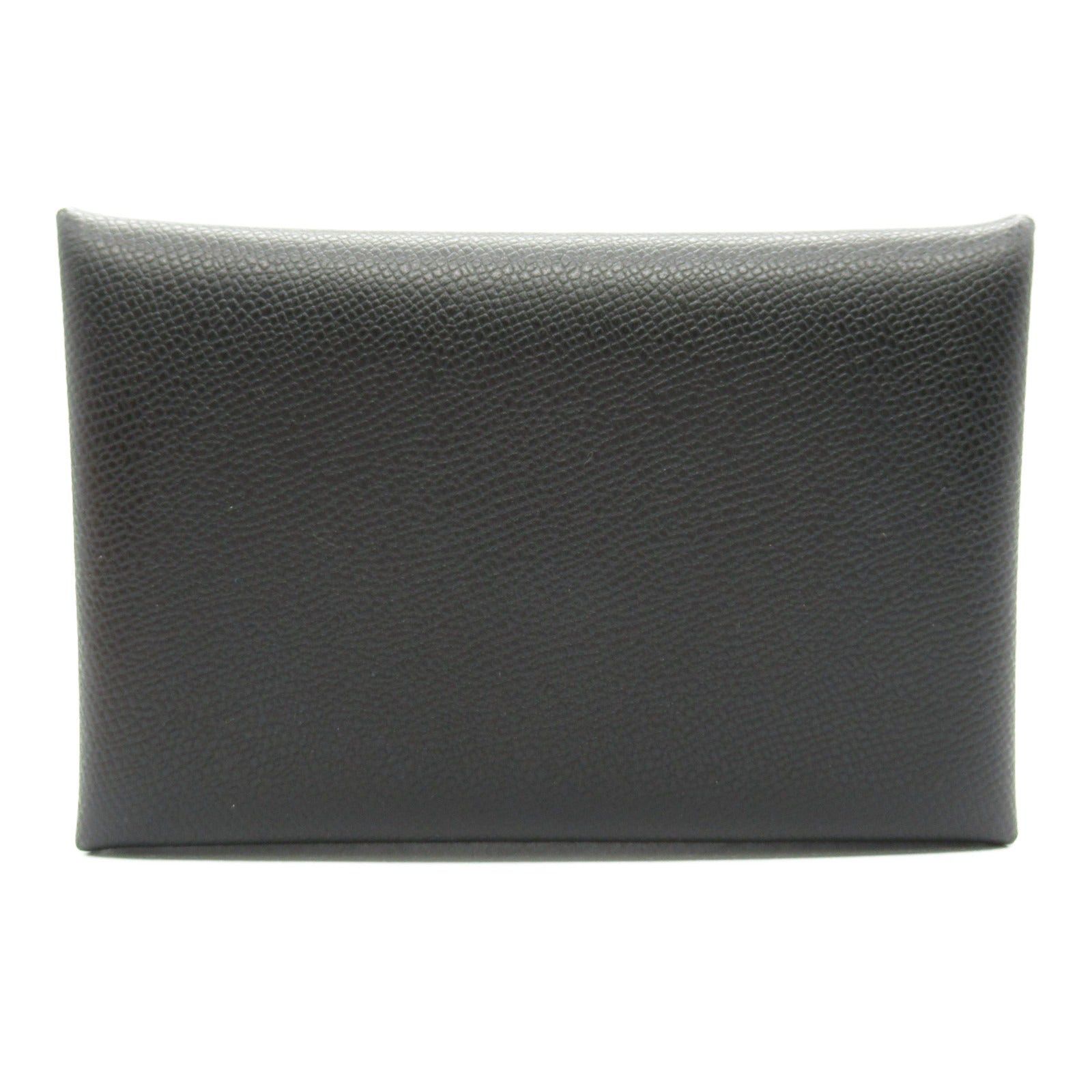 Hermes Hermes Calvi Black Card Case Leather Vomadam (Hermes) Silver Hardware B Stamp Size ONE SIZE - 2 Thumbnail