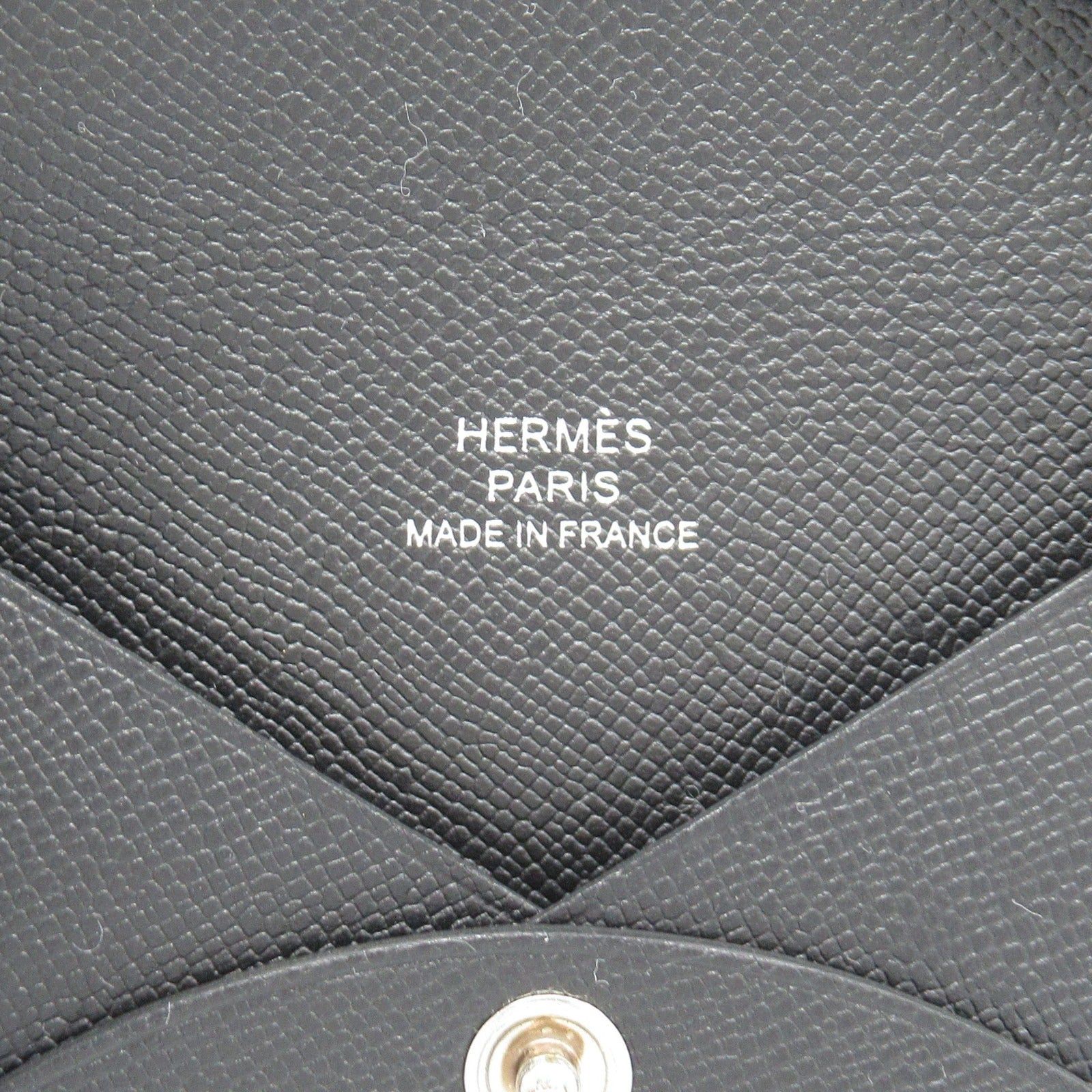 Hermes Hermes Calvi Black Card Case Leather Vomadam (Hermes) Silver Hardware B Stamp Size ONE SIZE - 6 Thumbnail