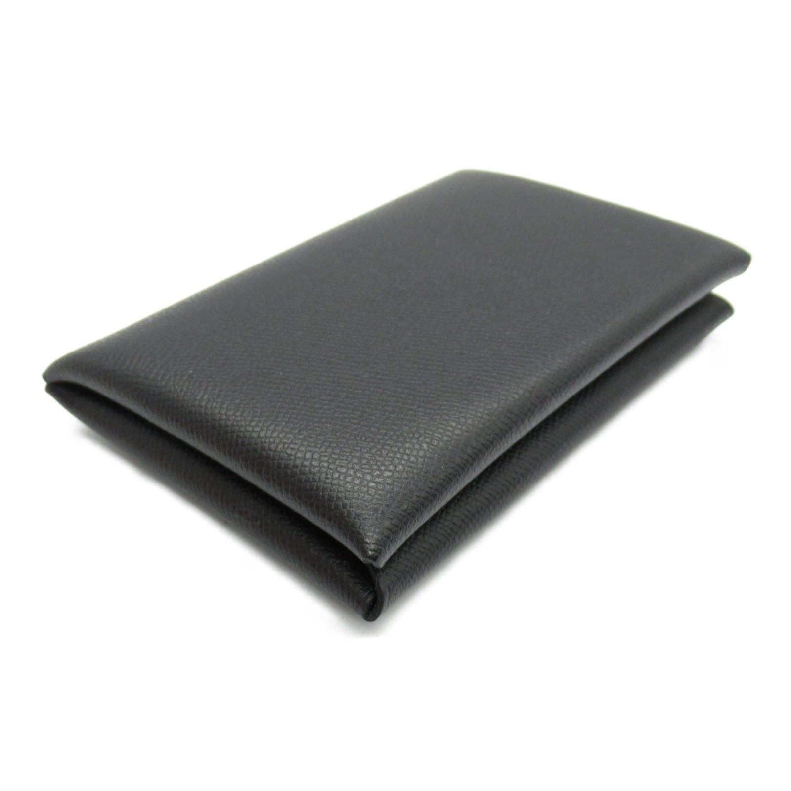 Hermes Hermes Calvi Black Card Case Leather Vomadam (Hermes) Silver Hardware B Stamp Size ONE SIZE - 3 Thumbnail