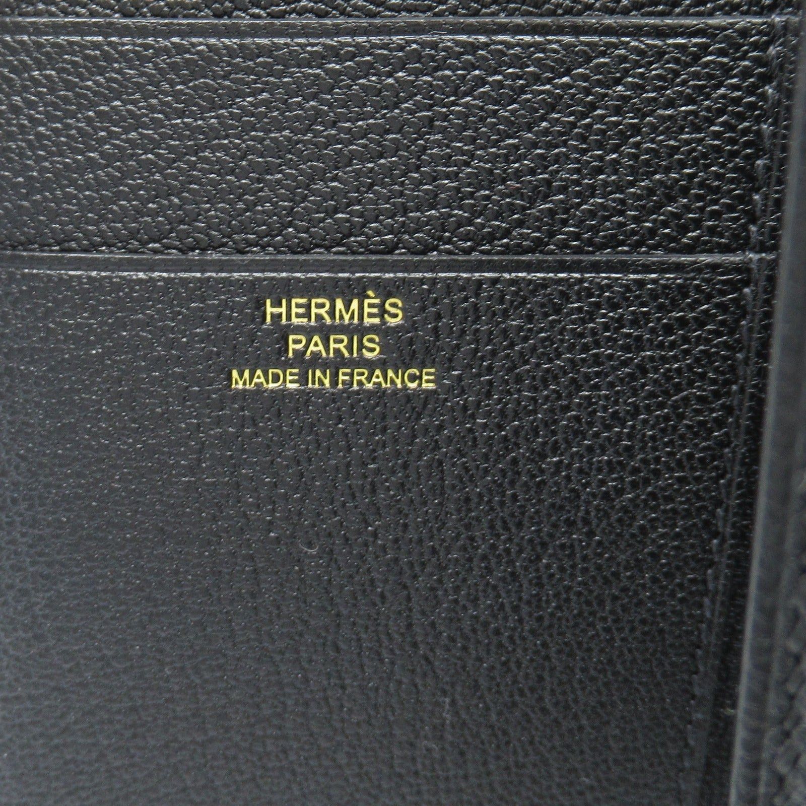 Hermes Hermes Bearn Combination Black Trifold Wallet Leather Chevre (Hermes) Gold Hardware B Stamp Size ONE SIZE - 6 Thumbnail