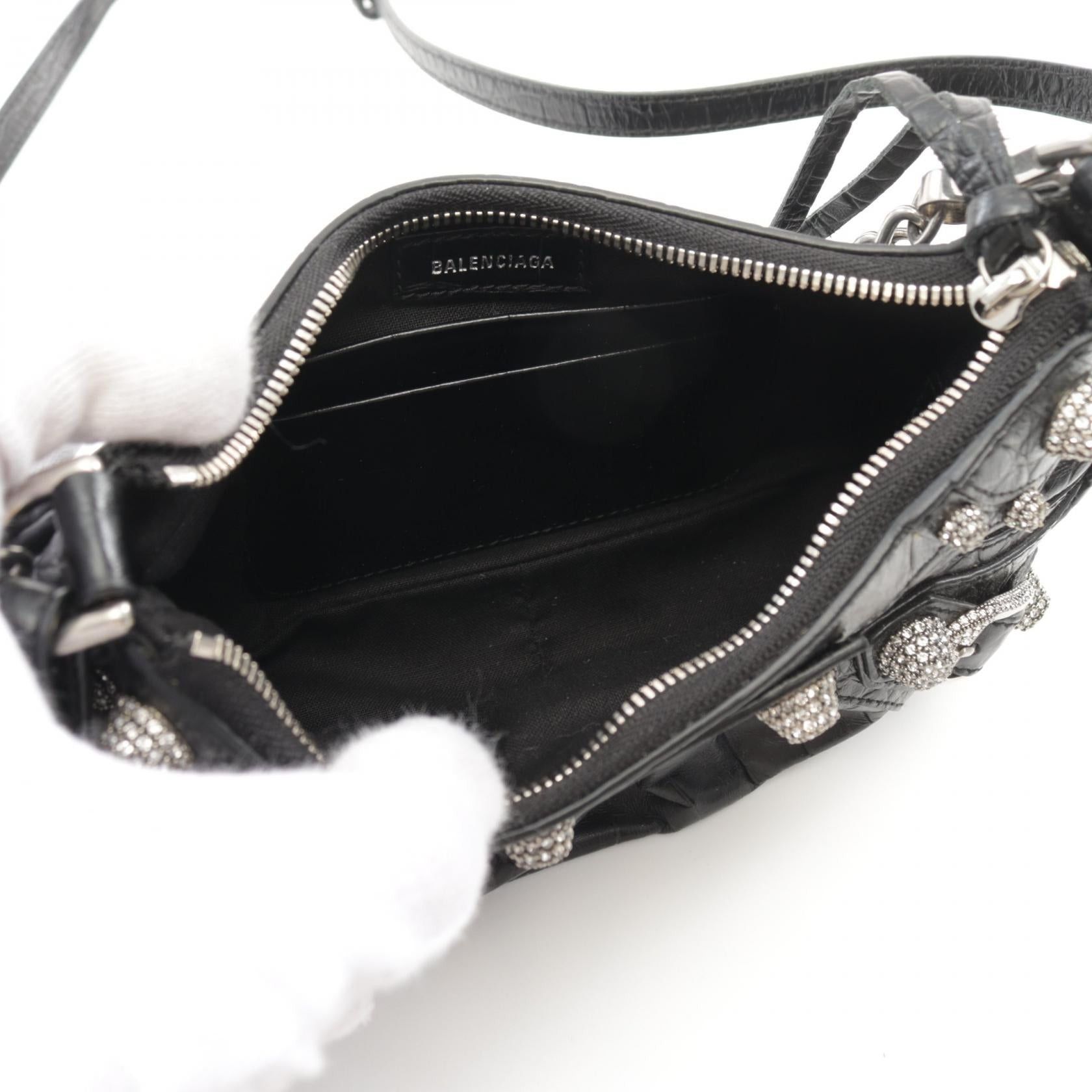 Balenciaga Balenciaga Le Cagole Mini Bb Cagoule Handbag Leather Black Size ONE SIZE - 3 Thumbnail