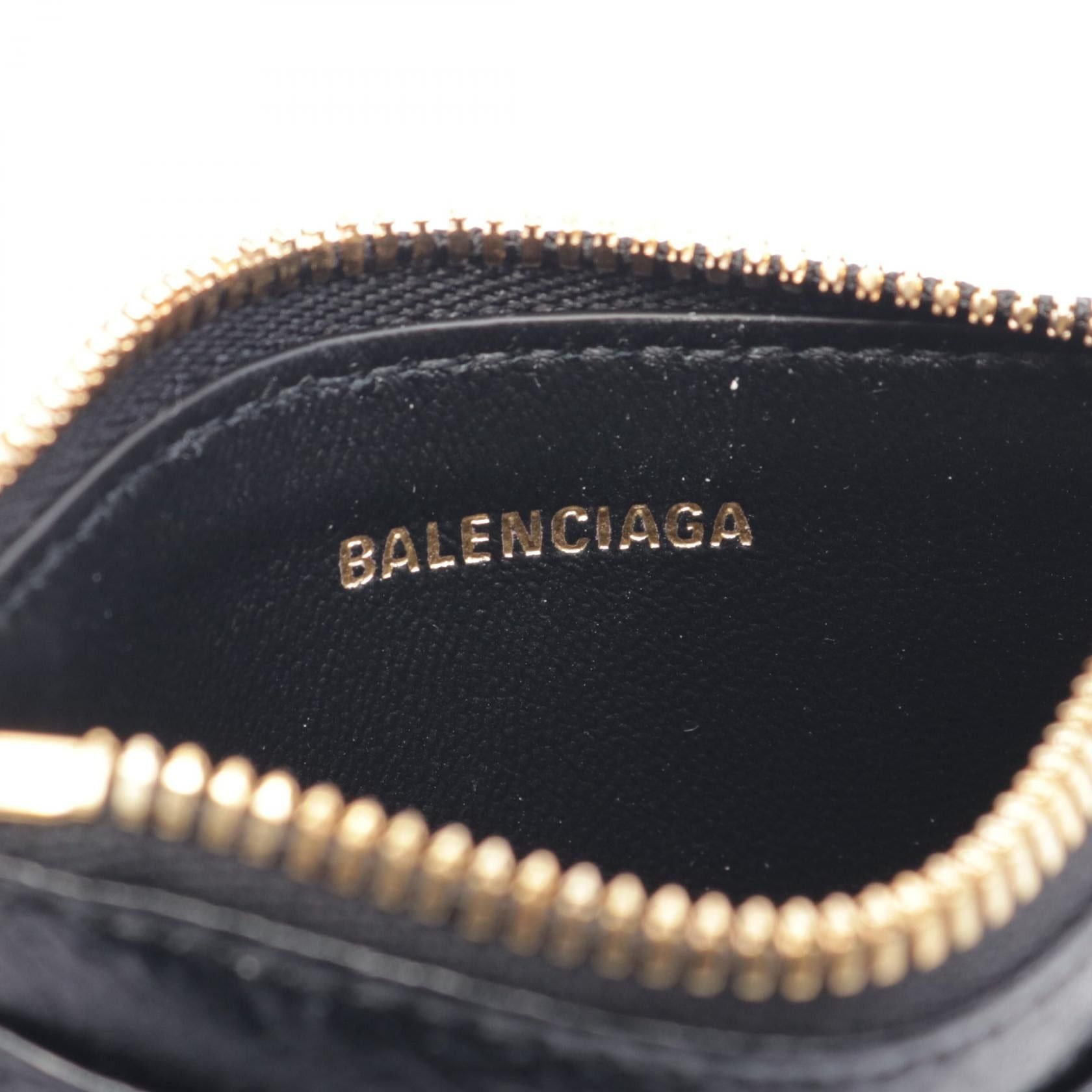 Balenciaga Balenciaga Monaco With Key Chain Card Holder Coin Purse Leather Black Size ONE SIZE - 4 Thumbnail